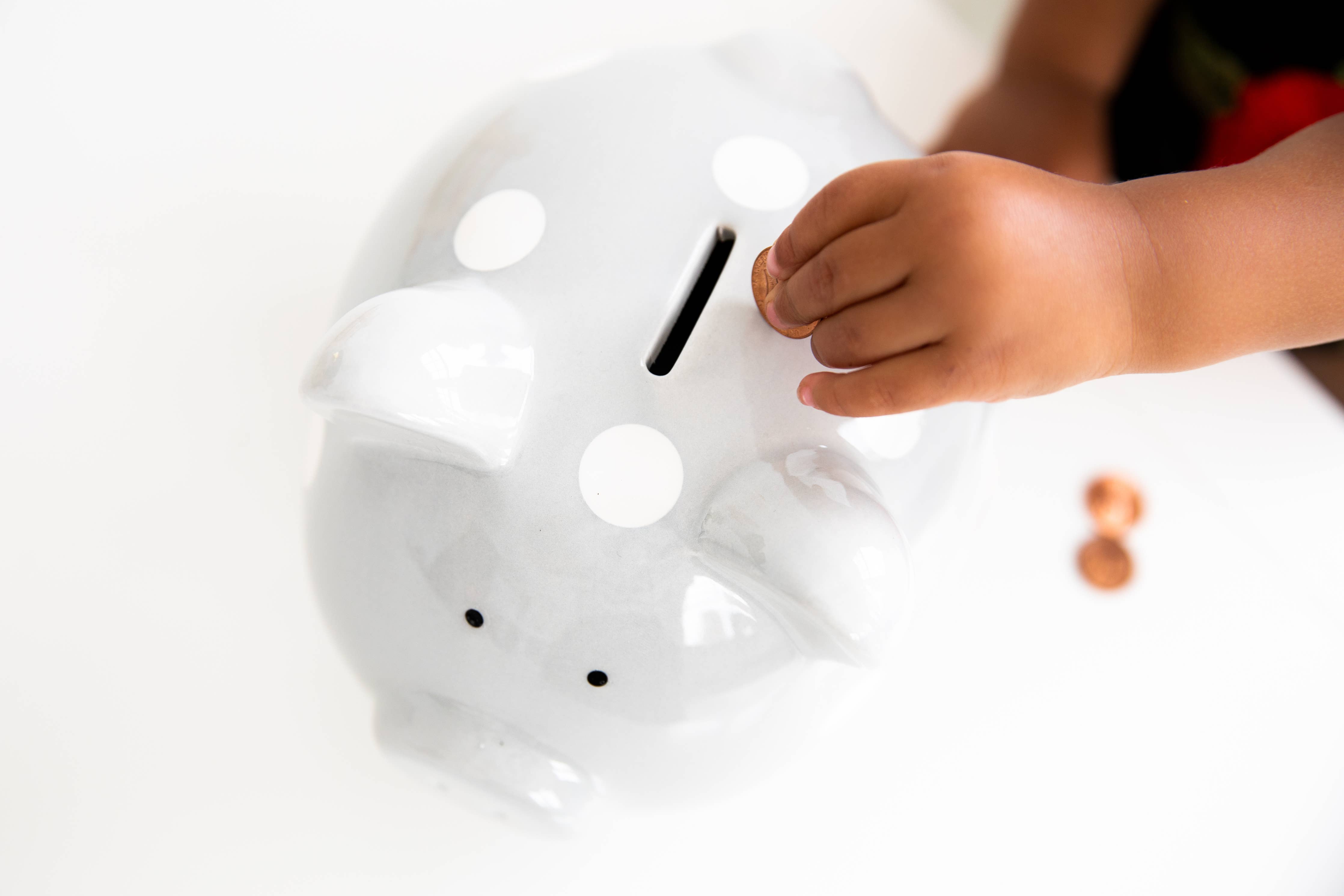 Polka Dot Piggy Bank: Blue