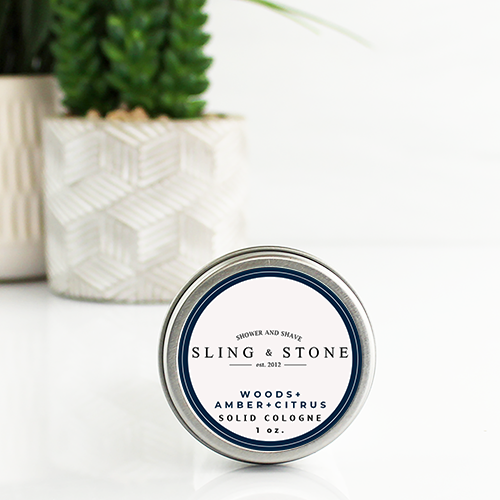 Cologne Tin Solid Sling & Stone