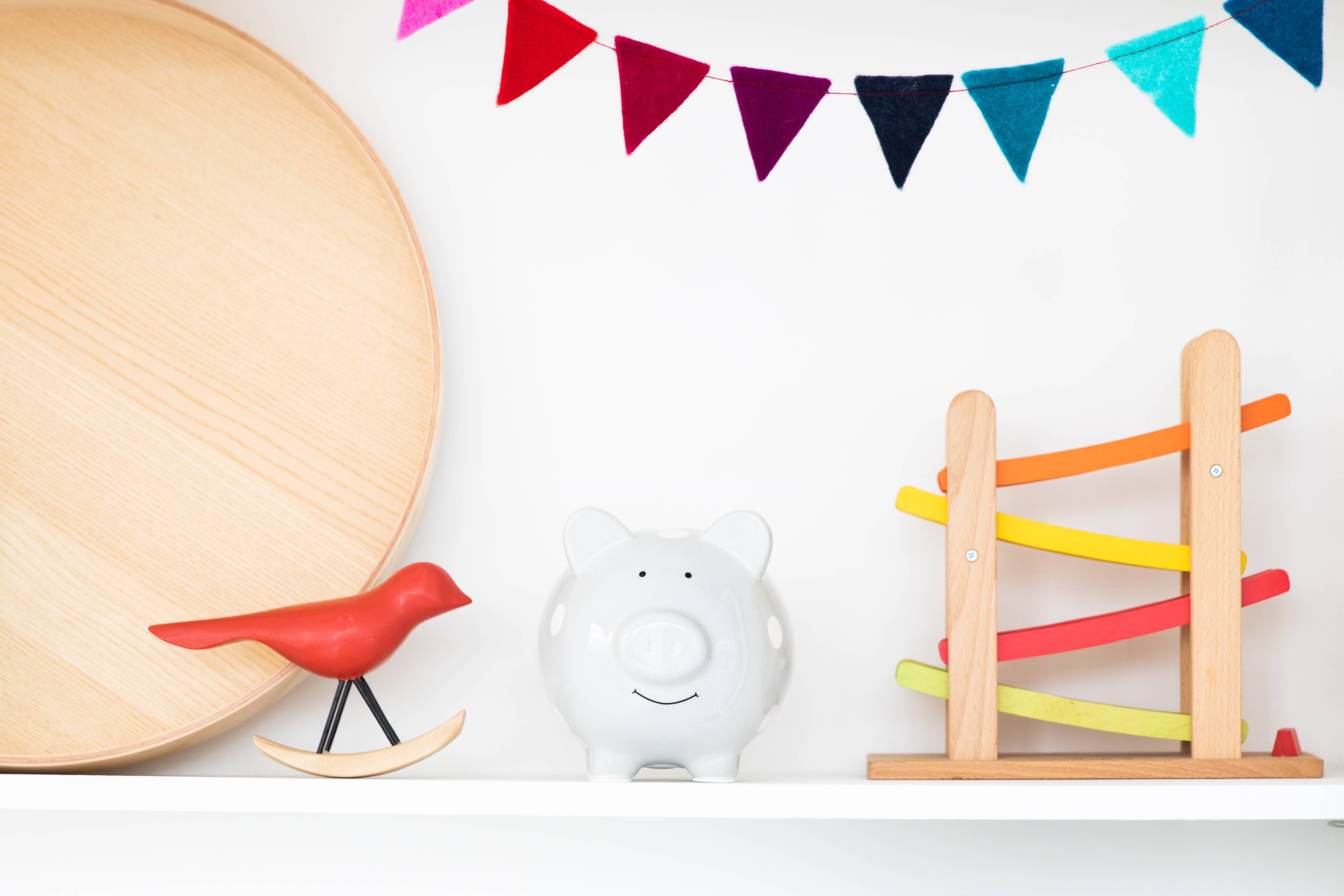 Polka Dot Piggy Bank: Blue