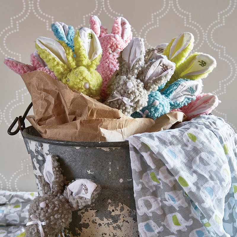 Rattle Bunny Woolly Blue