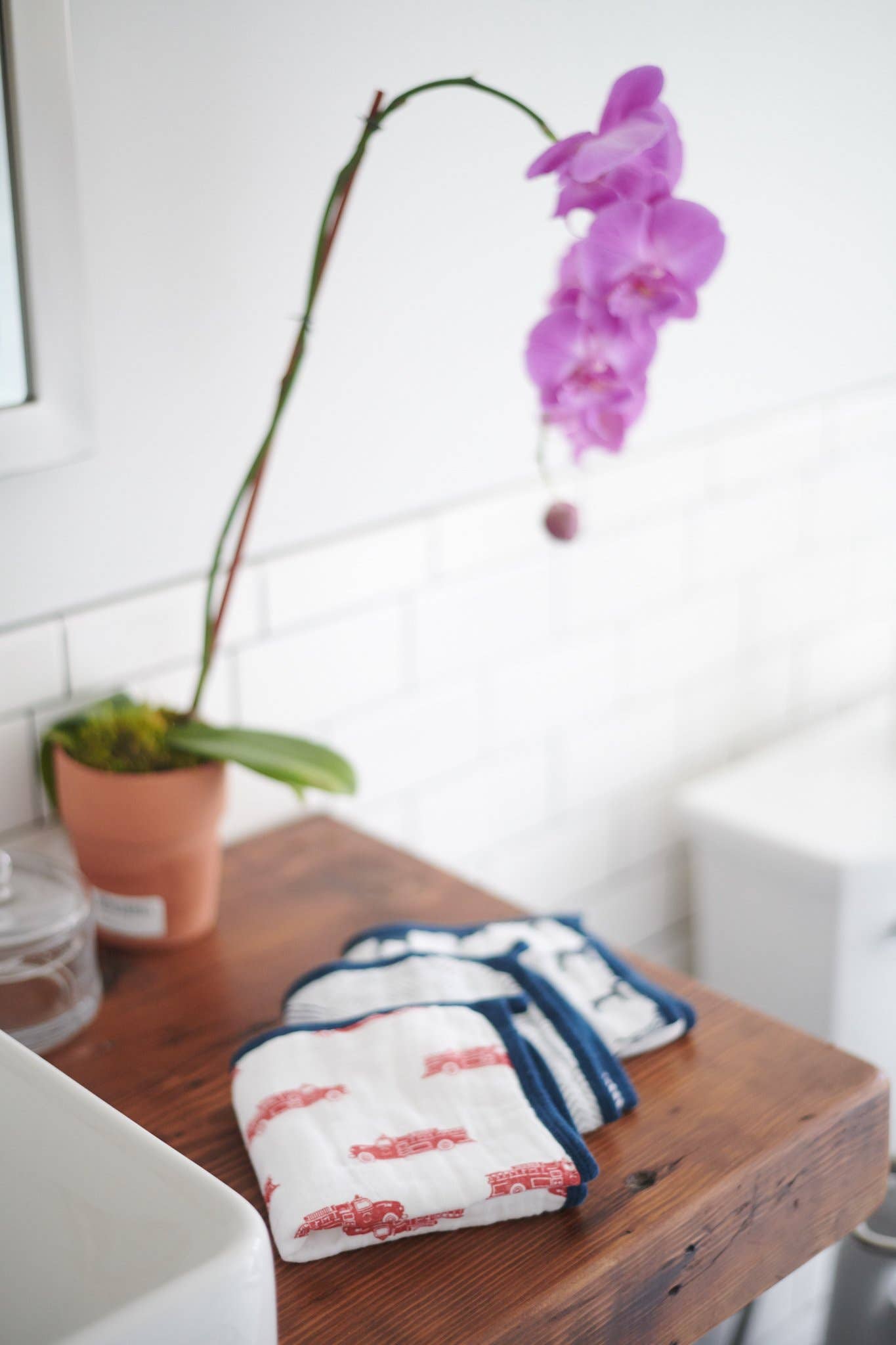 Fire Truck Washcloth Set of 3