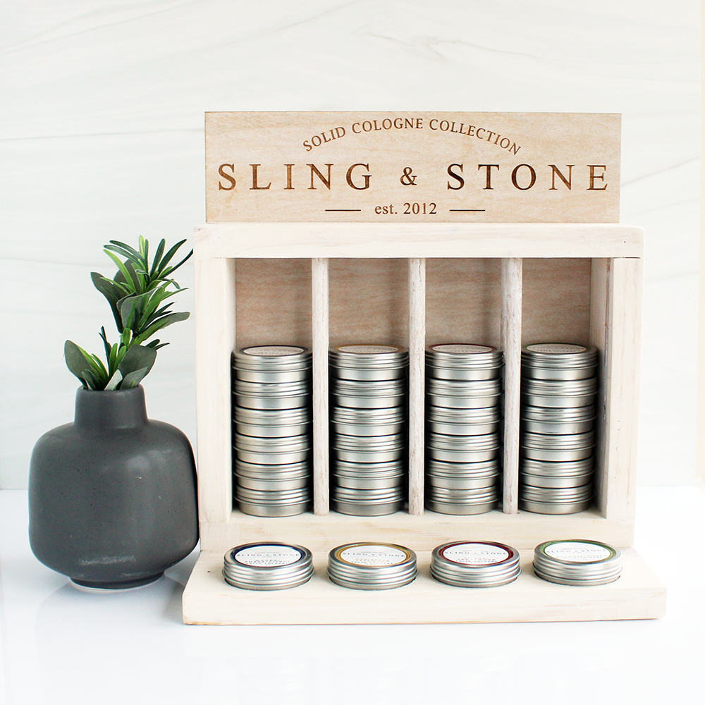 Cologne Tin Solid Sling & Stone