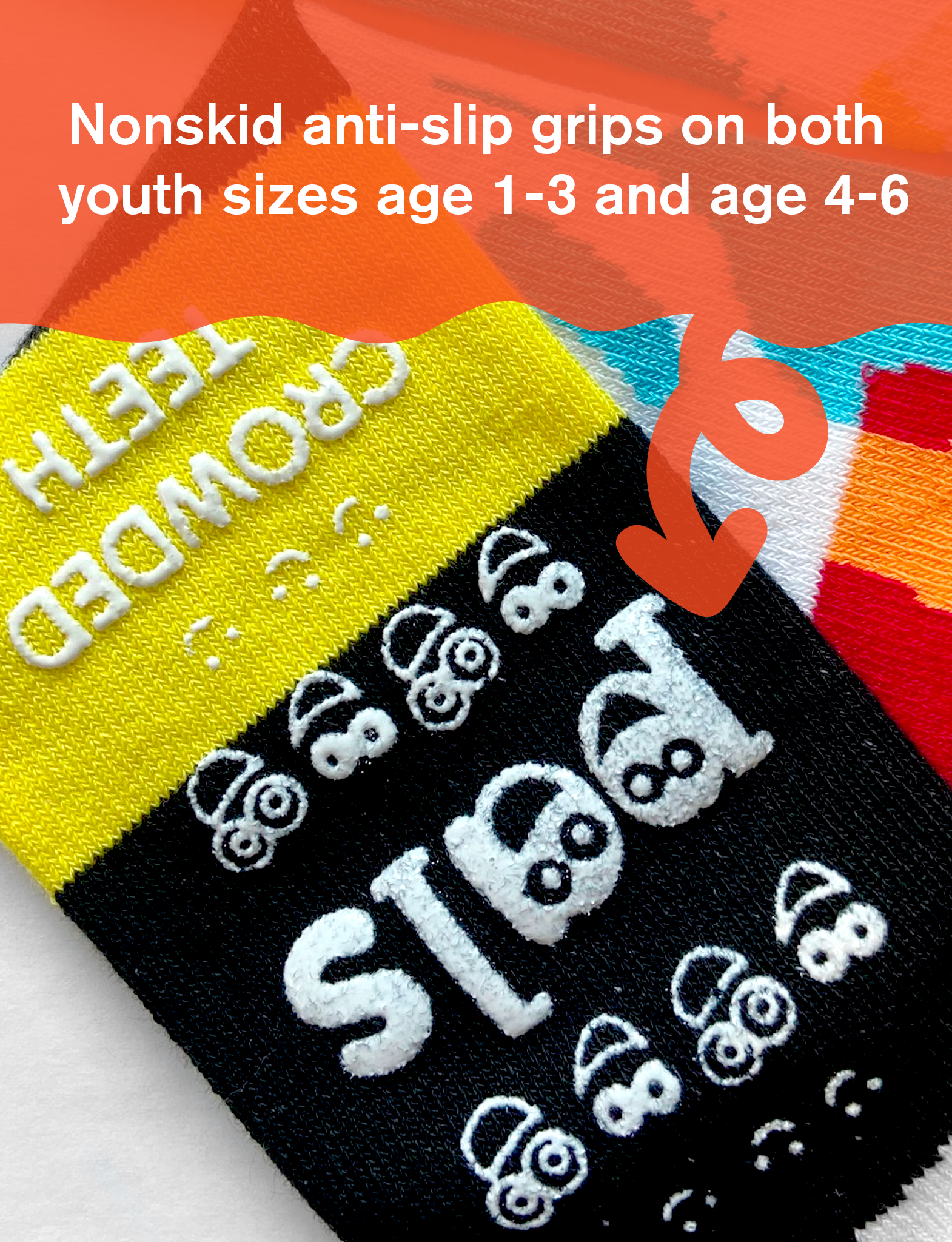 Sushi & Soy Sauce Mismatched Food Grippy Kids Socks: KIDS LARGE