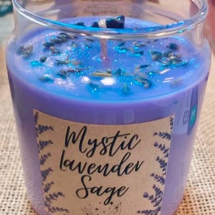 Mystic Lavender Sage w/Amethyst Sparkle Candle