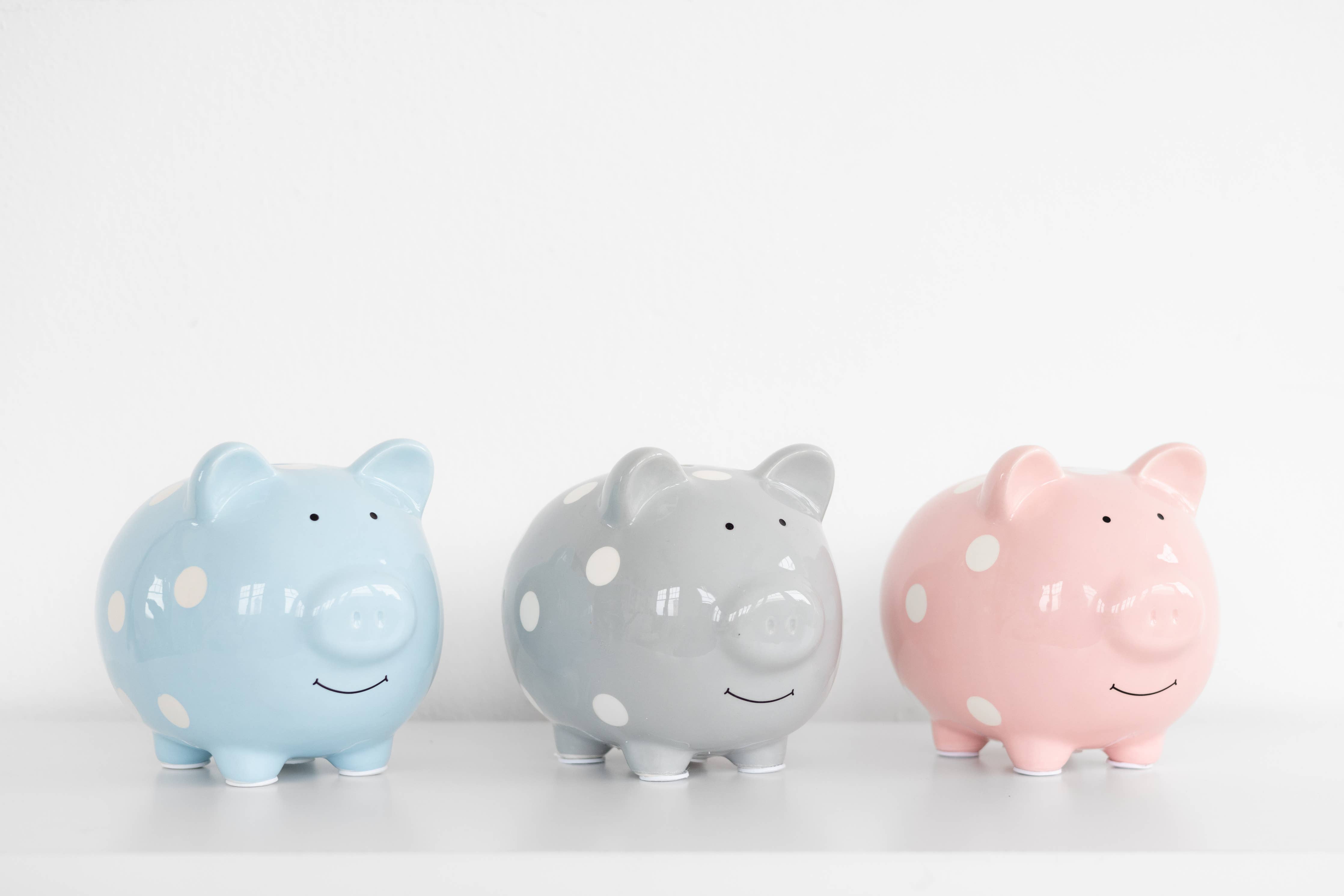 Polka Dot Piggy Bank: Blue