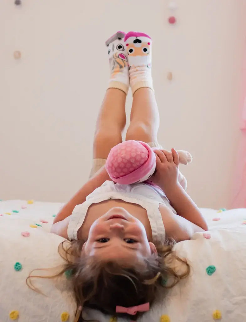 Horse & Alpaca Mismatched Non-Slip Toddlers Socks: KIDS LARGE