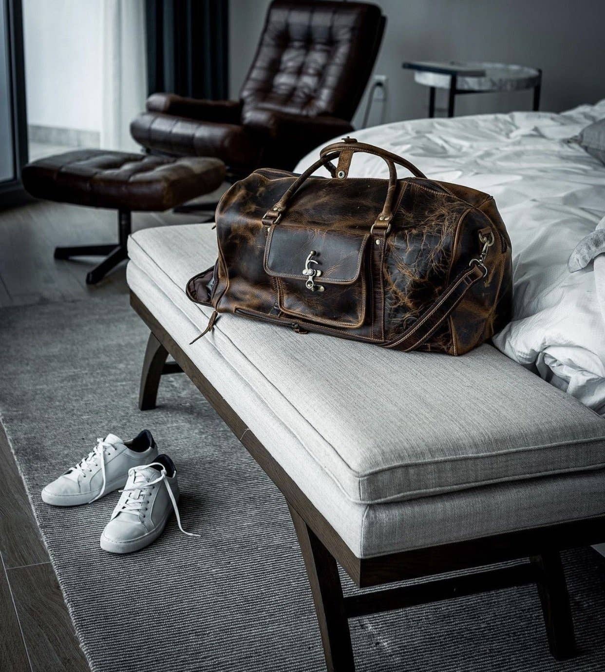 The “Hemingway” Buffalo Leather Duffle Bag