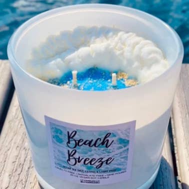 Ocean Seashell Glitter Candle Beach Breeze
