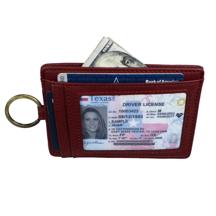 Leatherette Slim Wallet w/keychain ring
