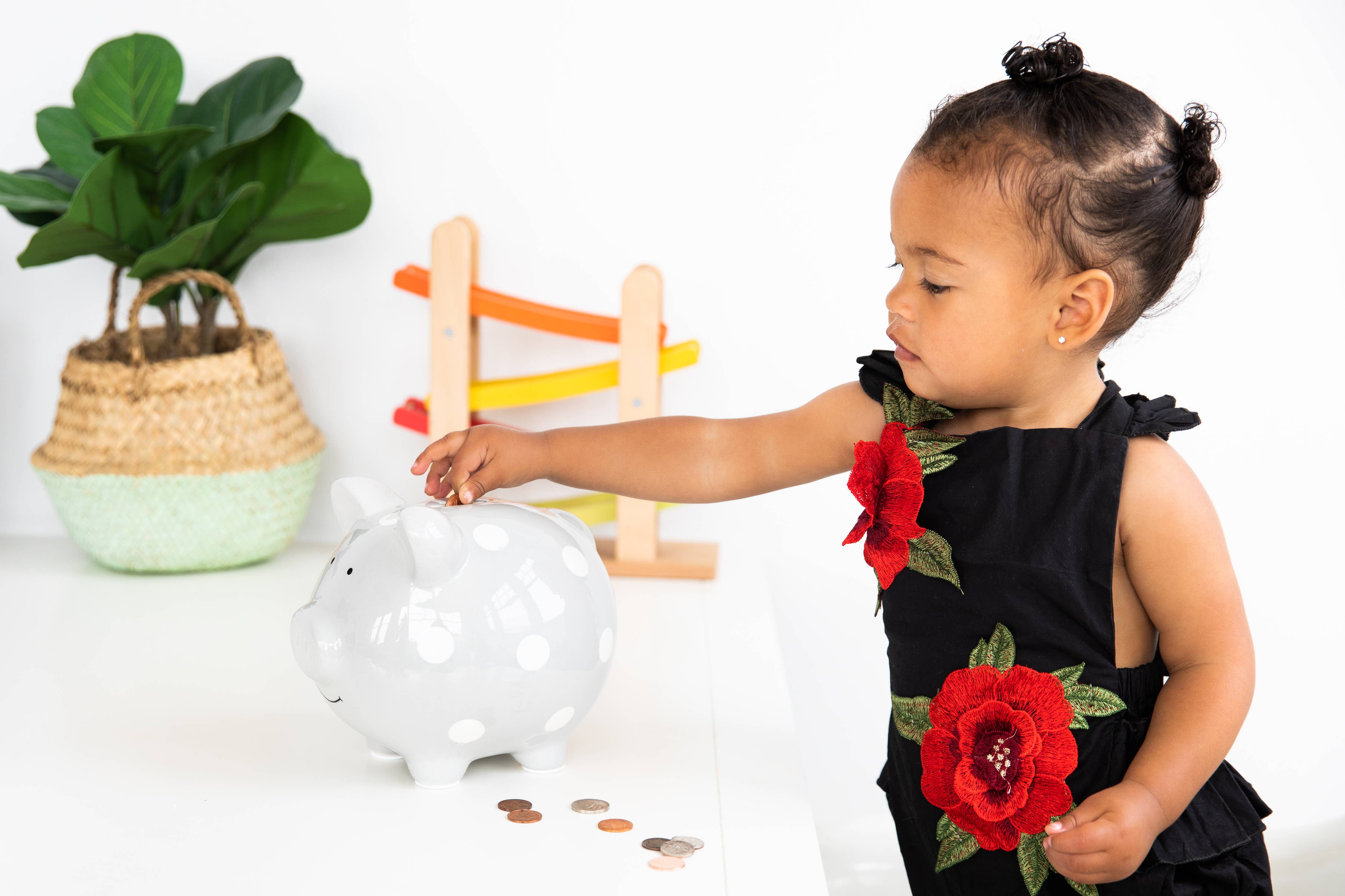 Polka Dot Piggy Bank: Blue