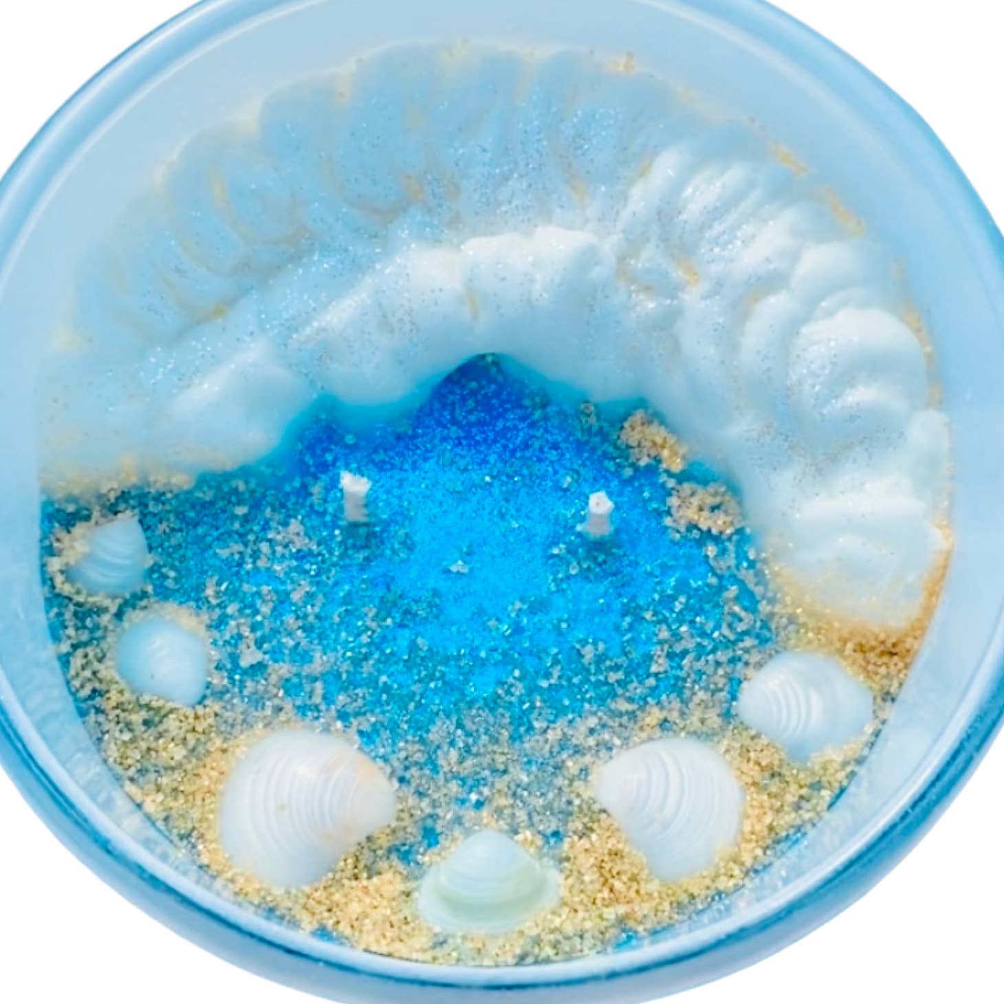 Ocean Seashell Glitter Candle Beach Breeze
