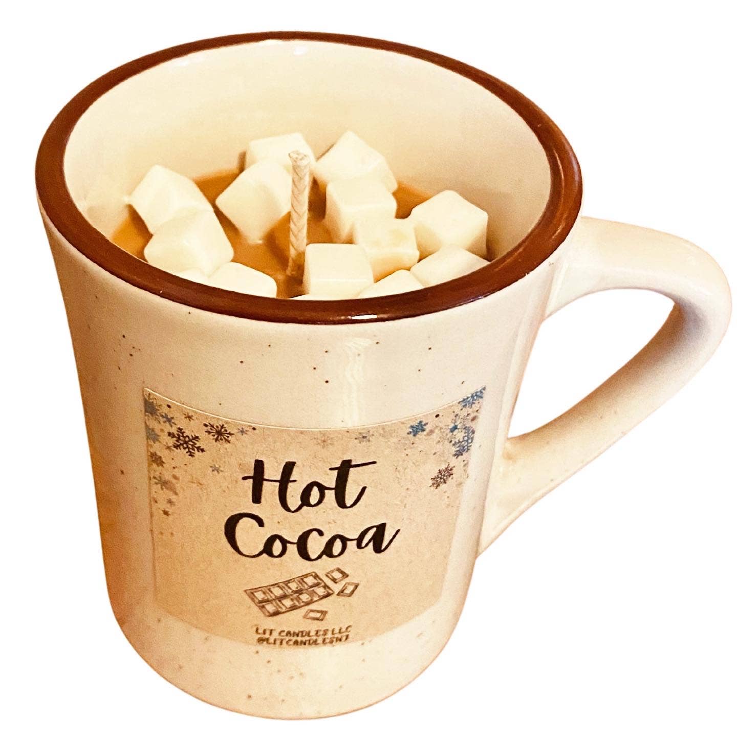 Hot Cocoa / Chocolate with Marshmallows Vegan Soy Mug Candle