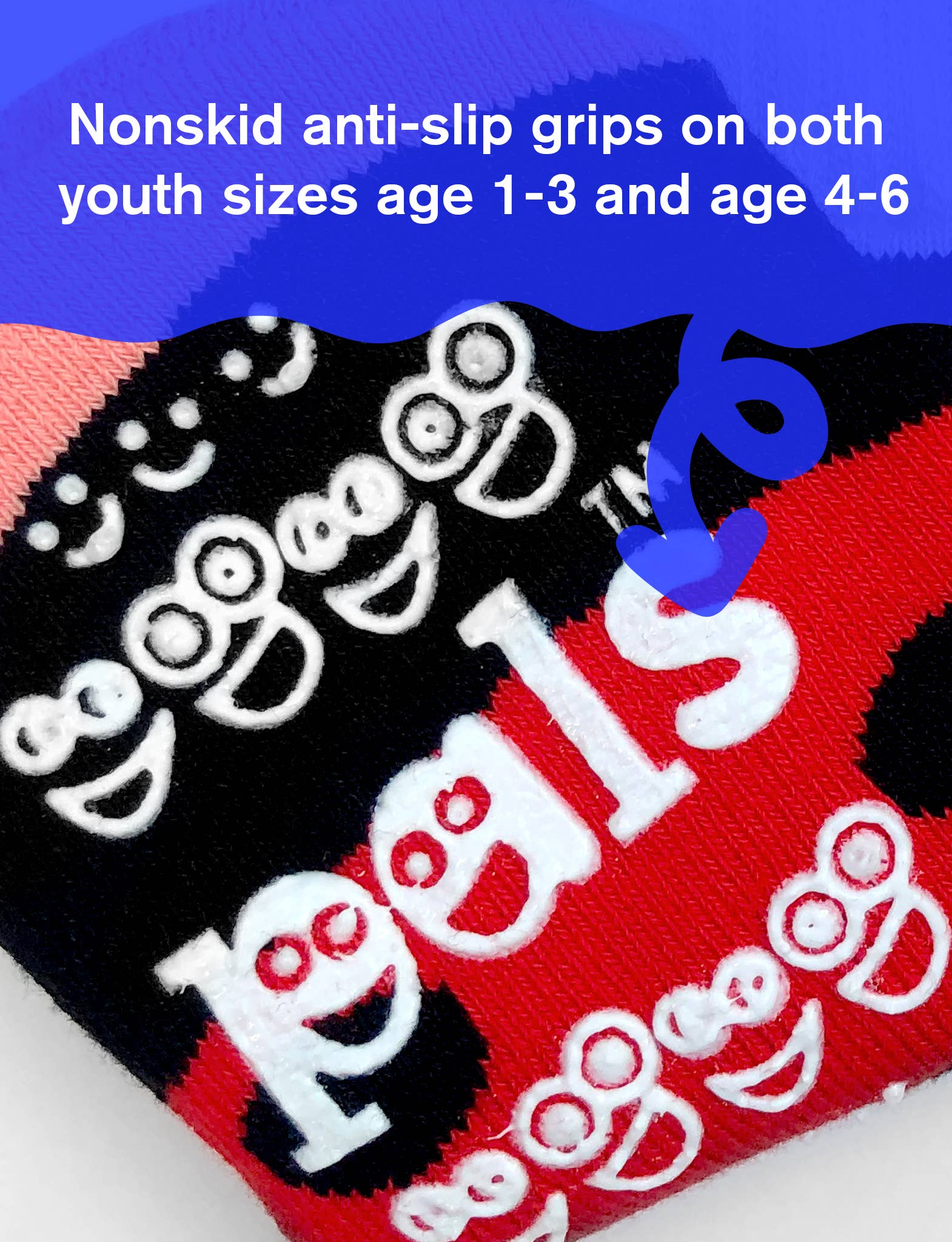 Ladybug & Caterpillar Fun Mismatched Non-Slip Kids Socks: KIDS LARGE