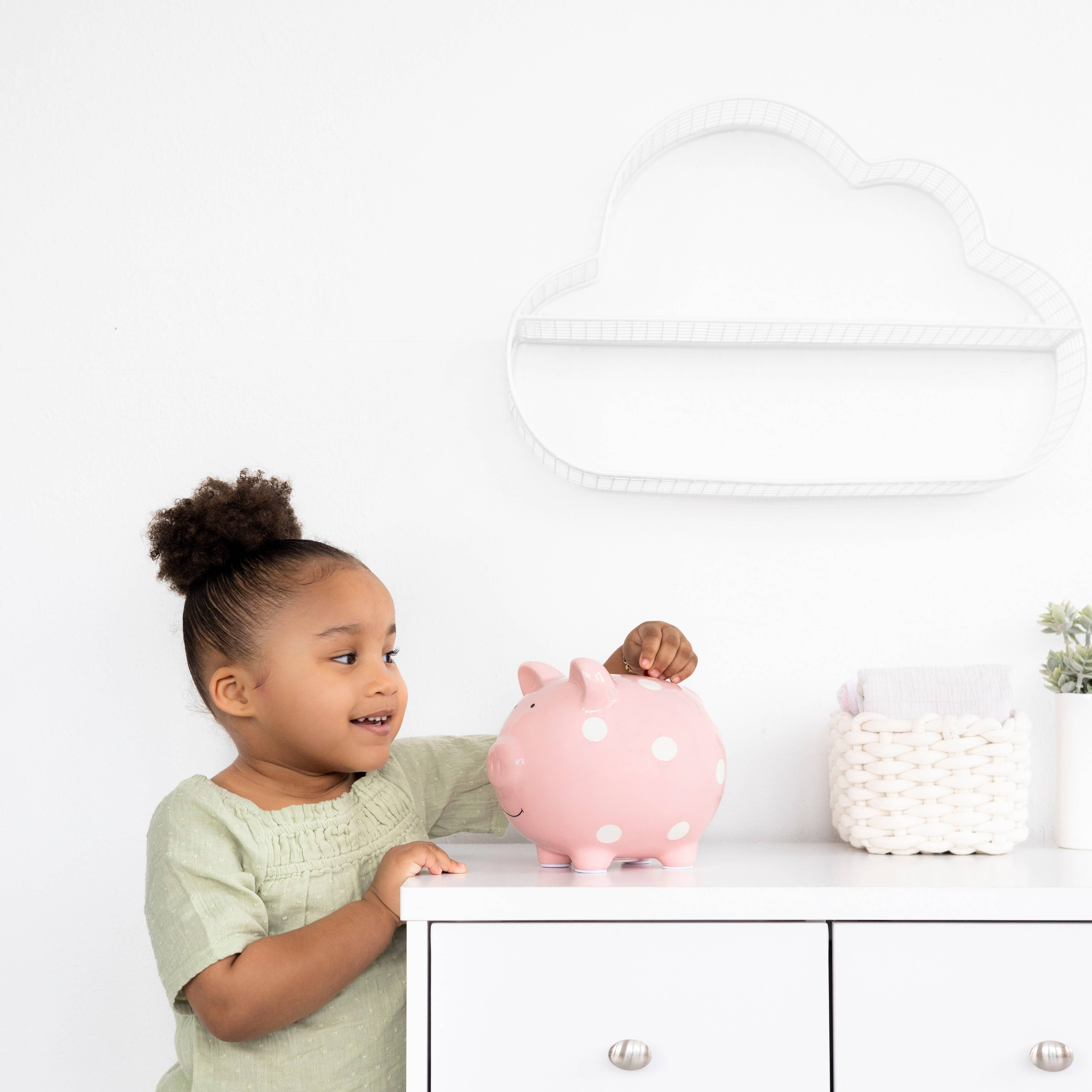 Polka Dot Piggy Bank: Blue