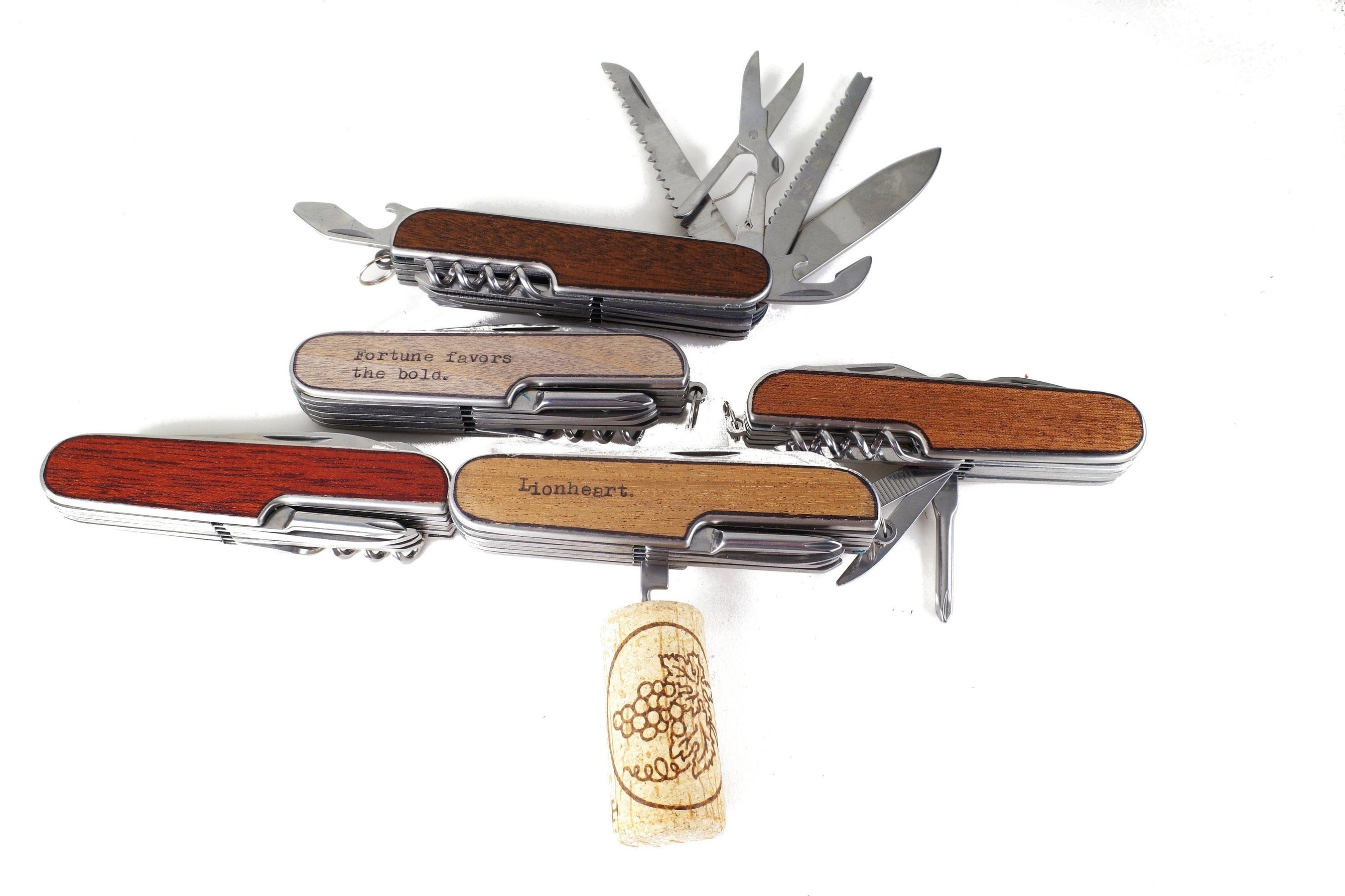 Wood Embossed Multitool Pocket Knife