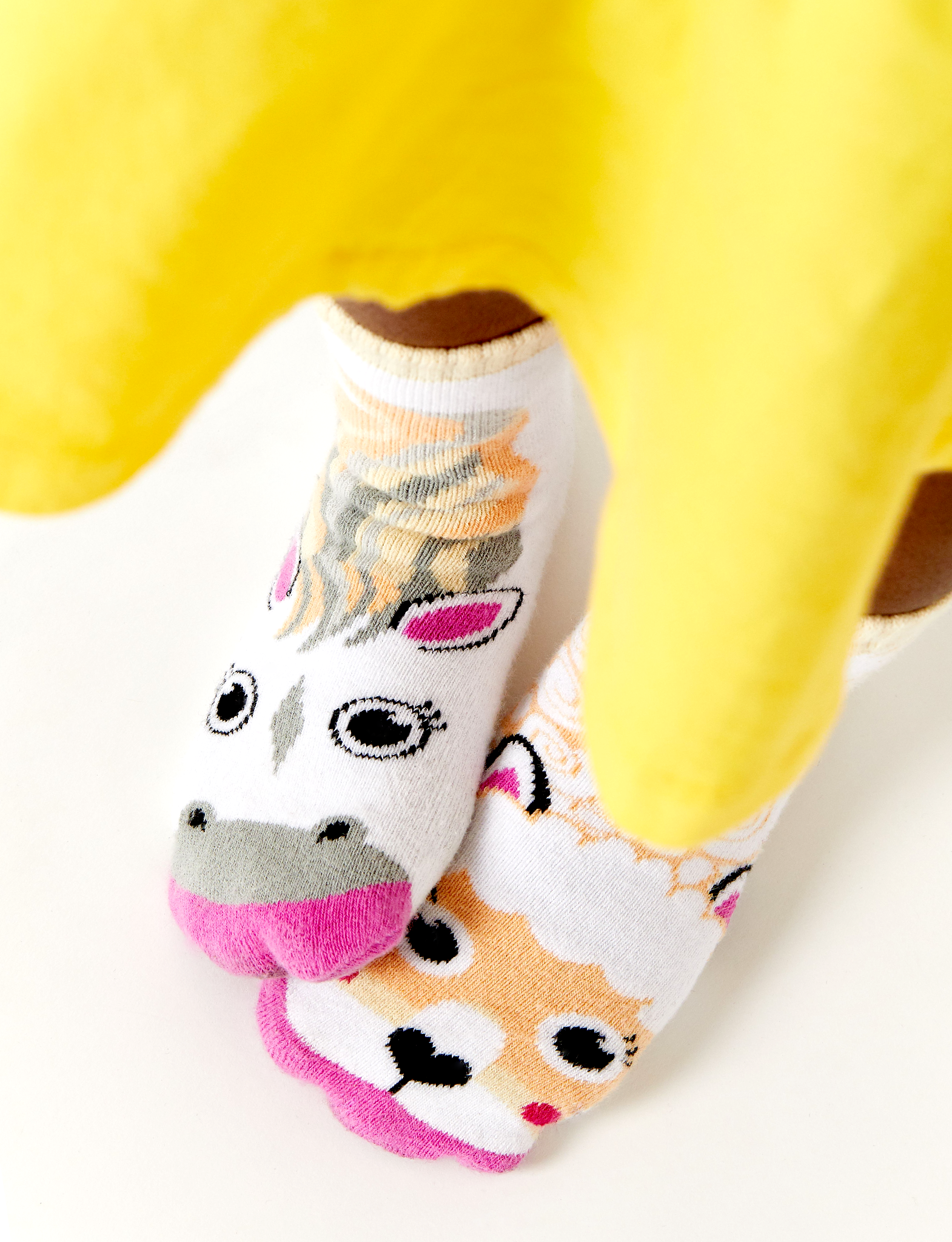 Horse & Alpaca Mismatched Non-Slip Toddlers Socks: KIDS LARGE