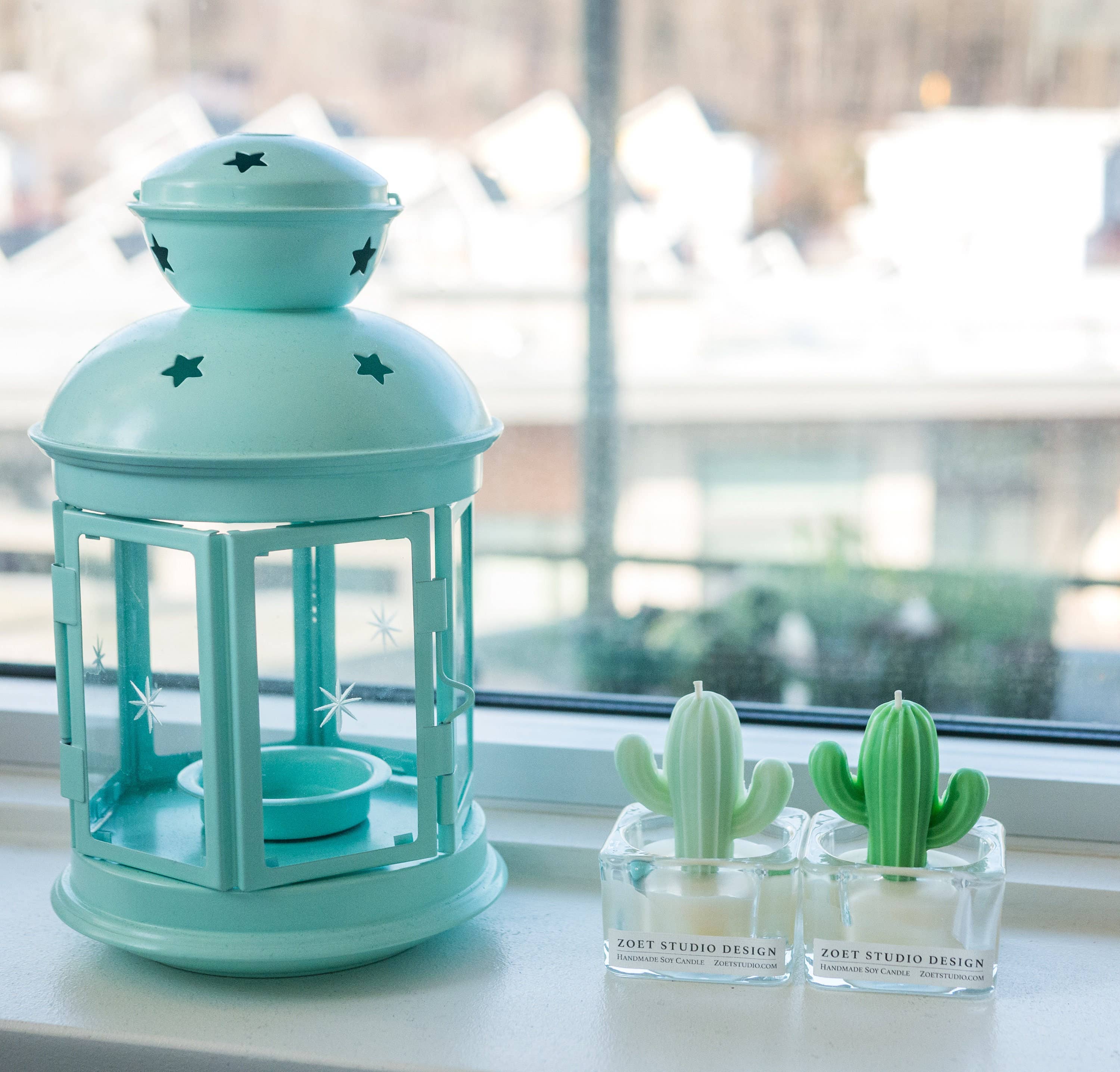 Cactus & Succulent Tealight Candles | Soy Wax Blend: Green & Green Cacti