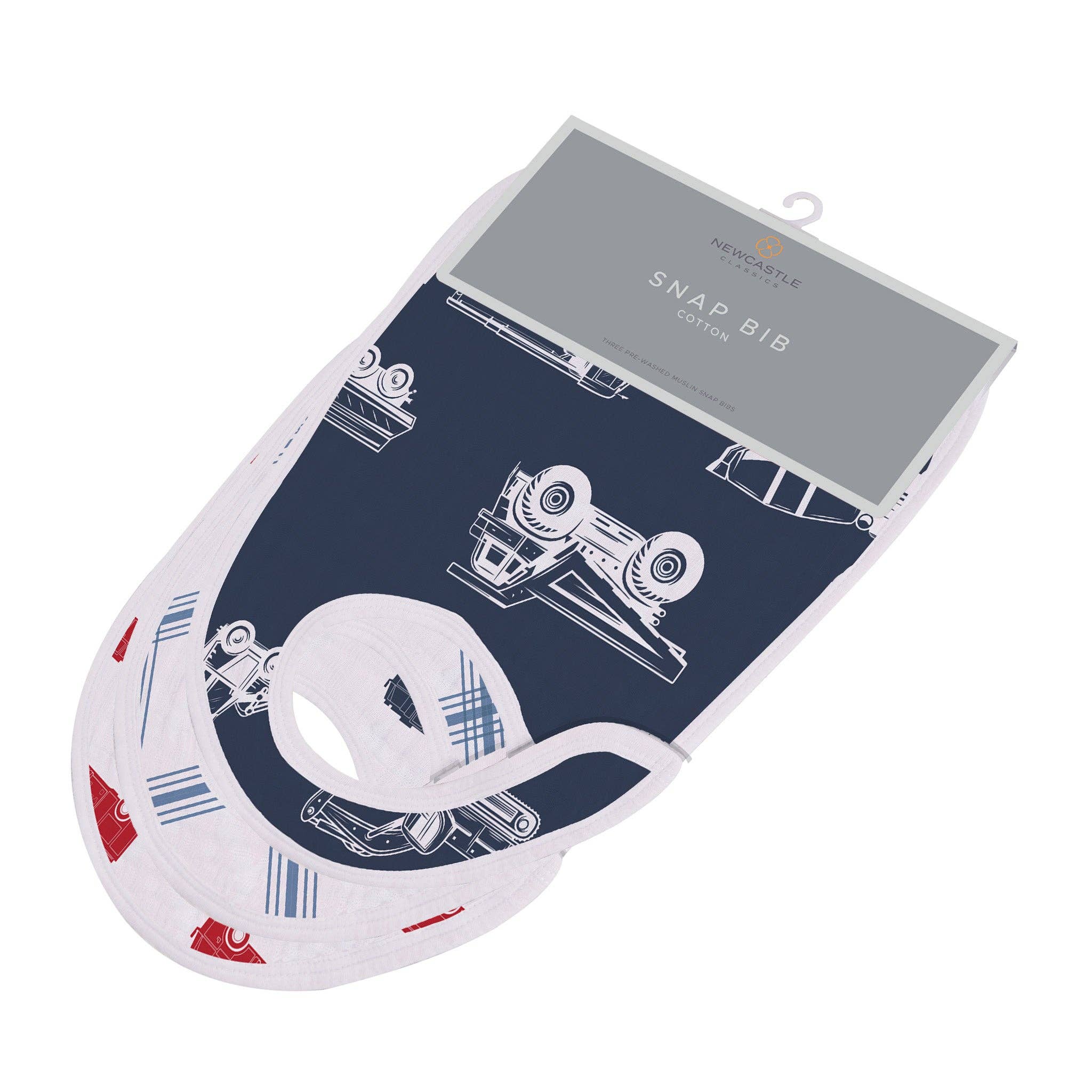 Muslin Snap Bibs - Things That Go Snap Bibs