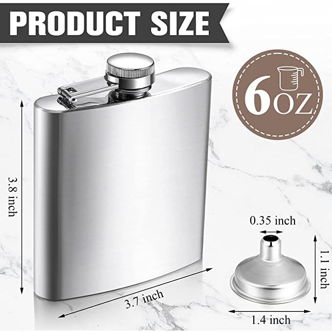 The Nipper - 6oz Stainless steel Flask with funnel