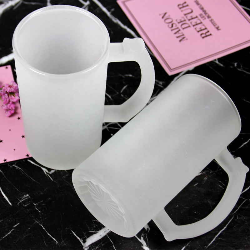 Frosted Beer Mug with Handle for Sublimation