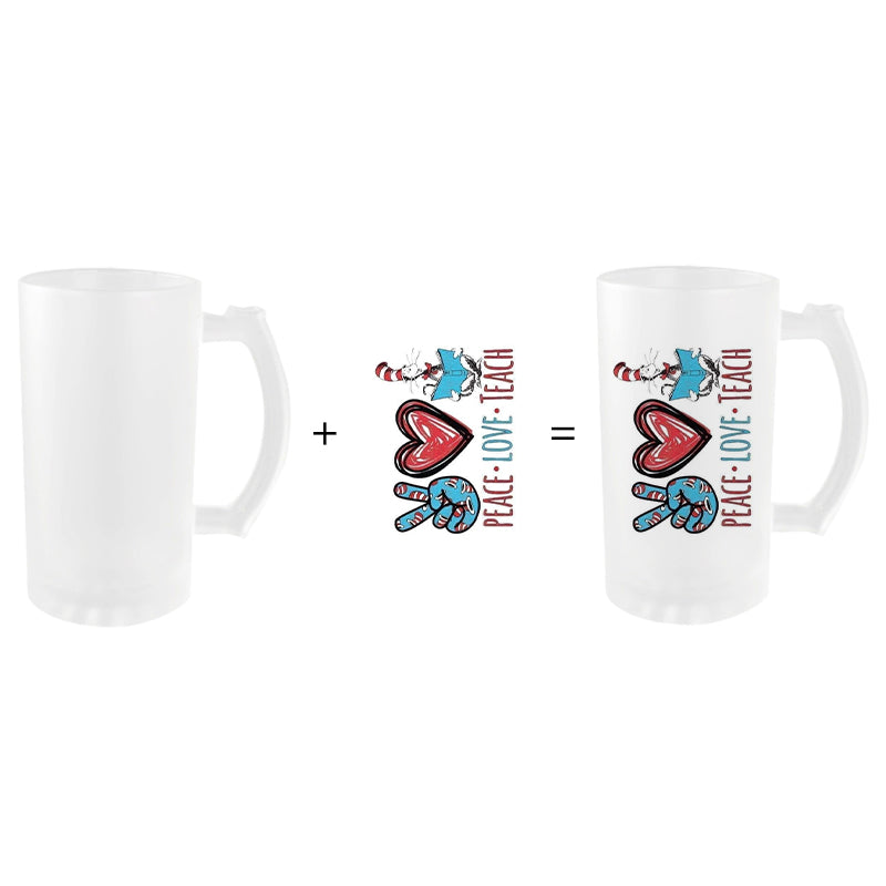 Frosted Beer Mug with Handle for Sublimation