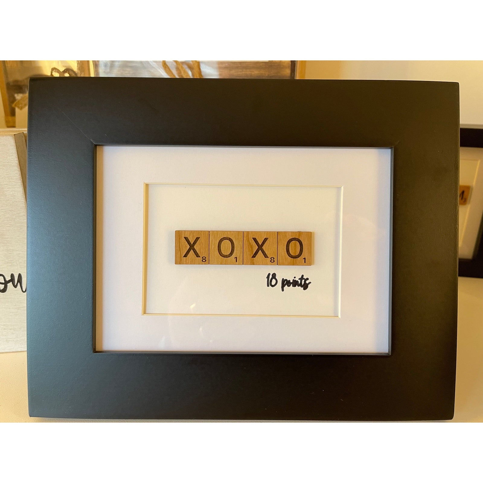 Framed Scrabble-Style Letter Art