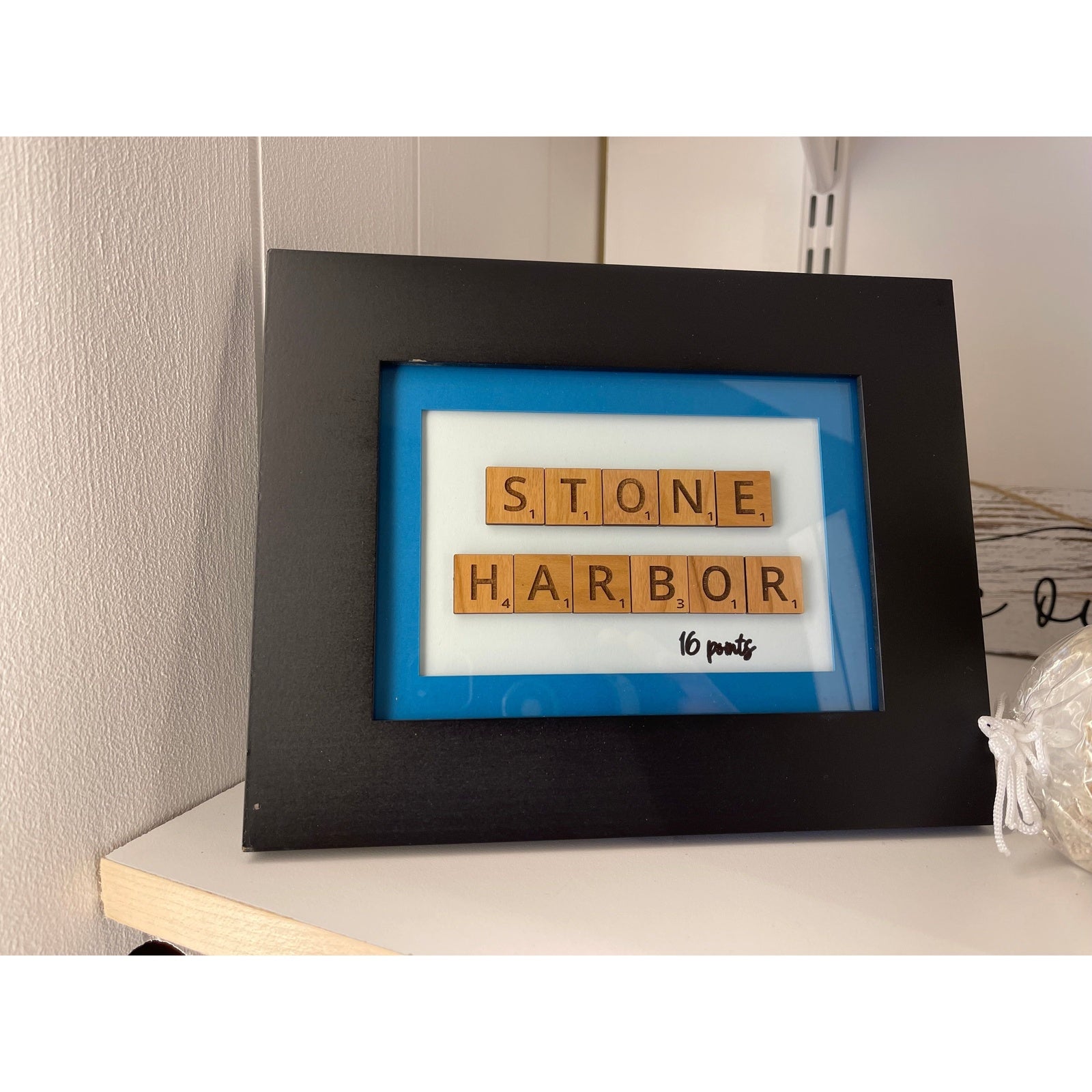 Framed Scrabble-Style Letter Art