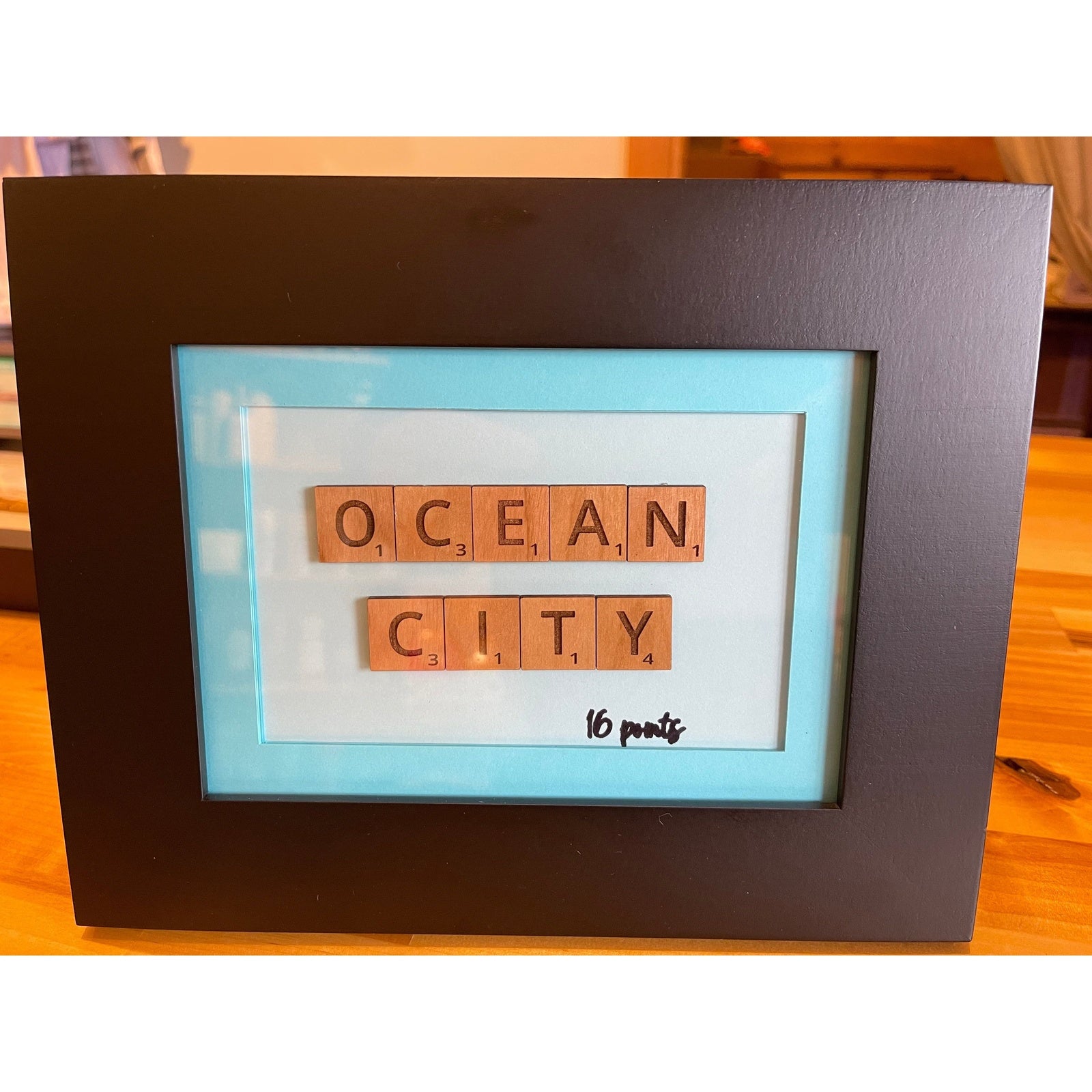 Framed Scrabble-Style Letter Art