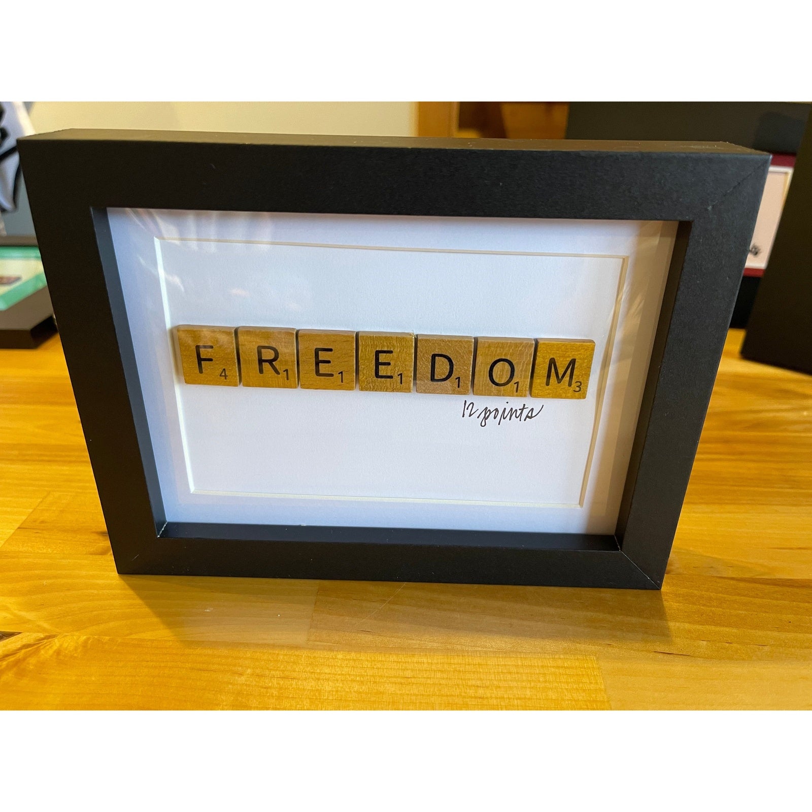 Framed Scrabble-Style Letter Art