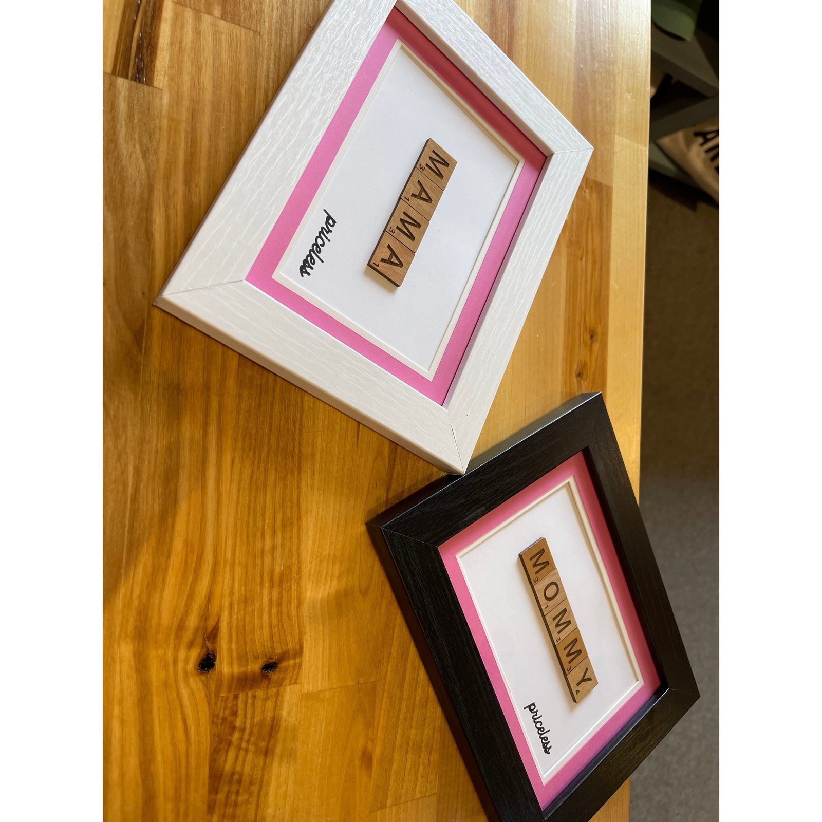 Framed Scrabble-Style Letter Art