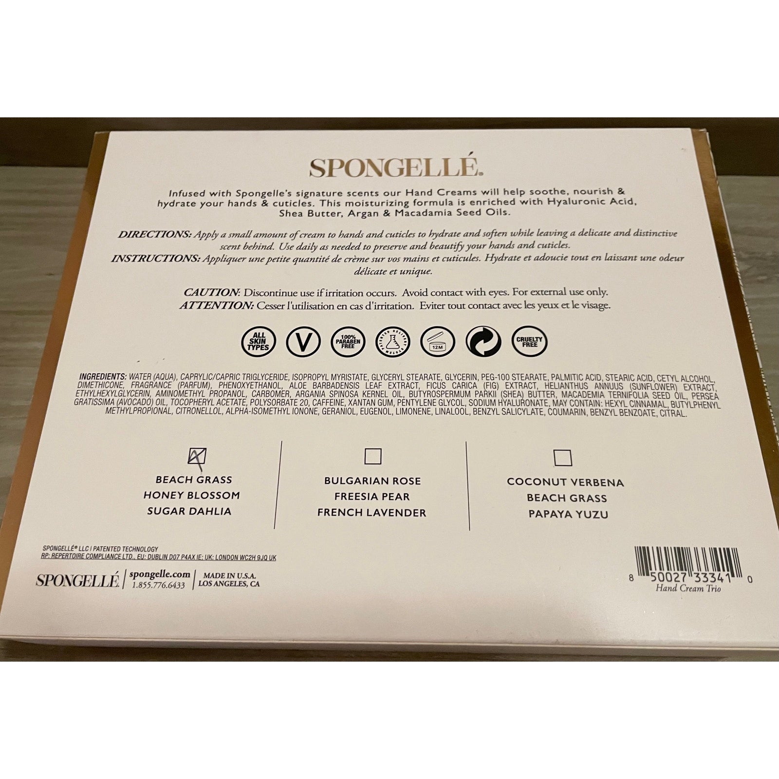 Spongelle Set of 3 Hand Cream Gift Set