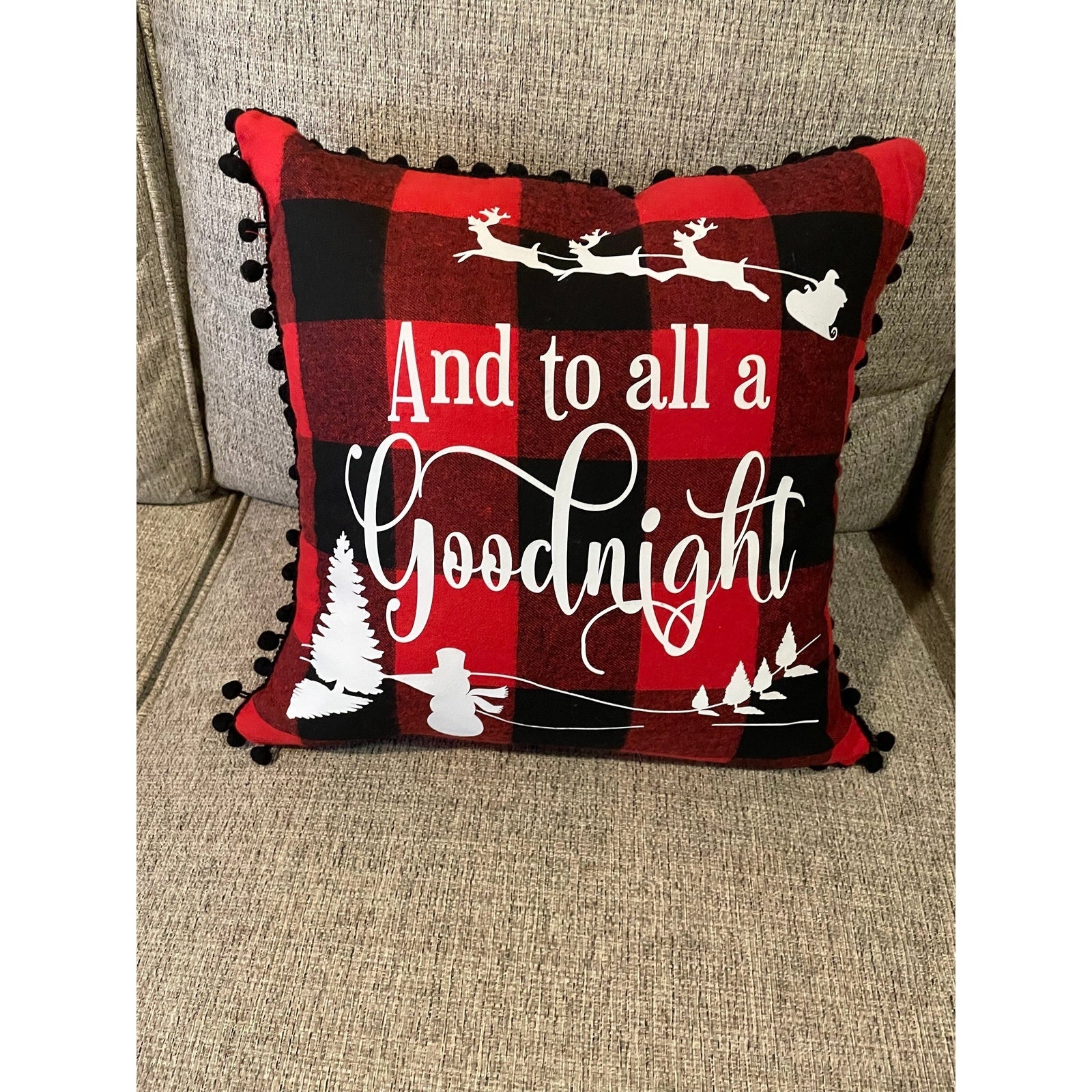 Holiday Decorative Pillow - Red & Black Check