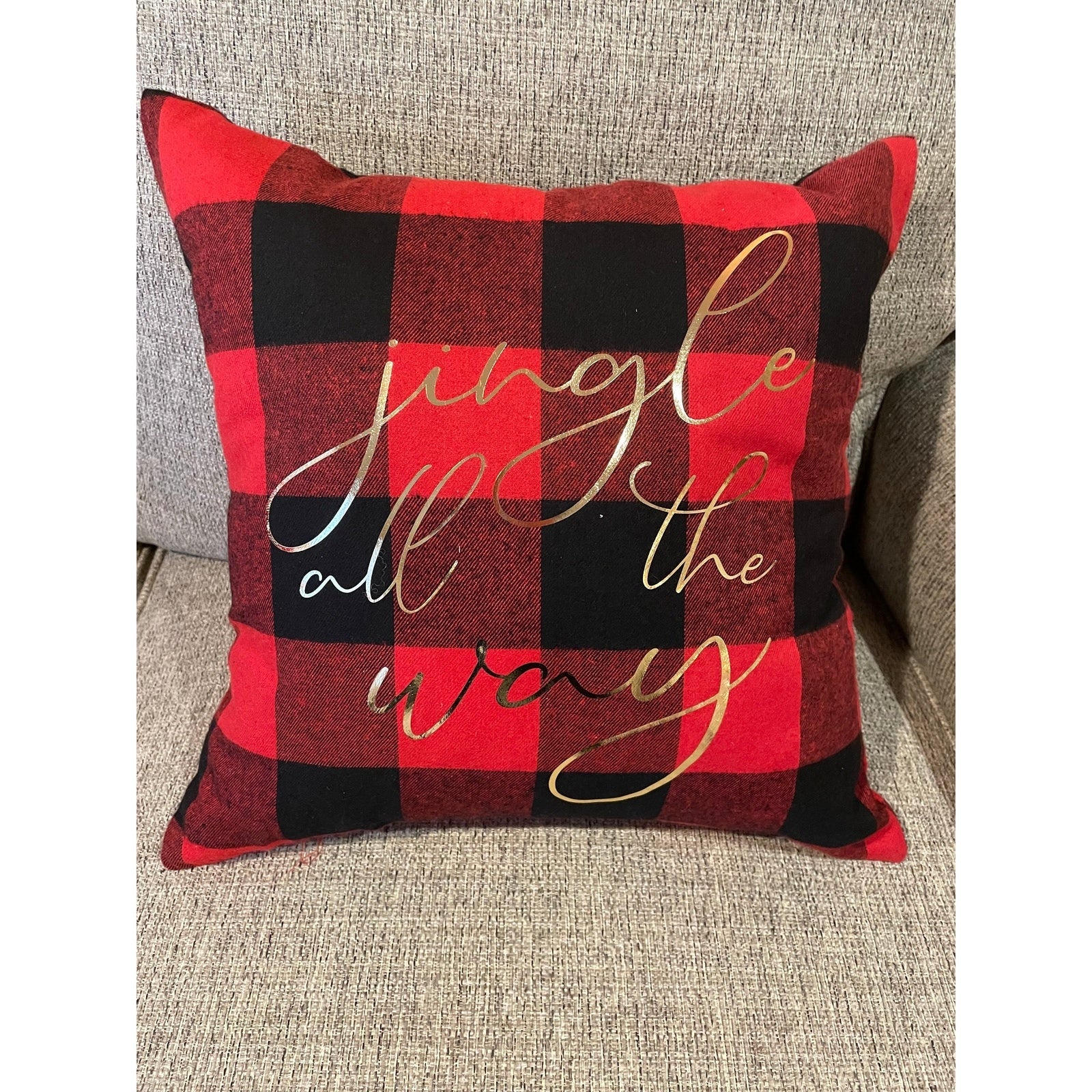 Holiday Decorative Pillow - Red & Black Check