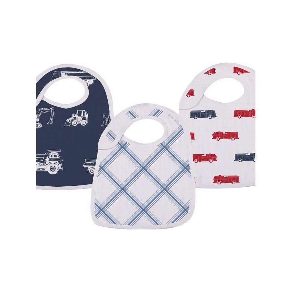 Muslin Snap Bibs - Things That Go Snap Bibs