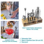 Cocktail Shaker Set with Stand | 17-Piece Mixology Bartender Kit Bar Set