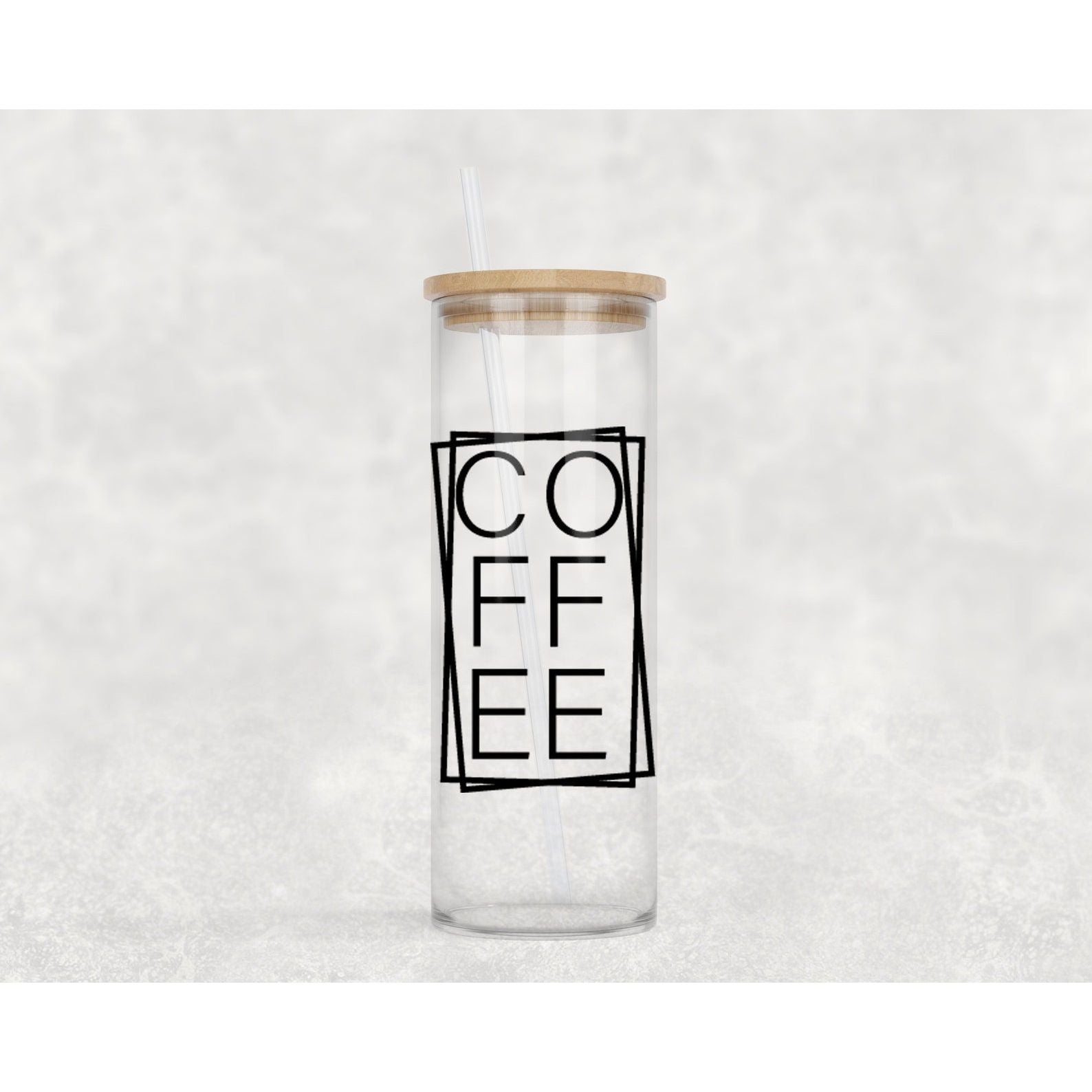 Glass with Bamboo and Plastic Lids - 25 oz