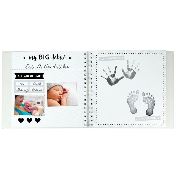 Baby's Memory Book & Sticker Set, Gray Stars