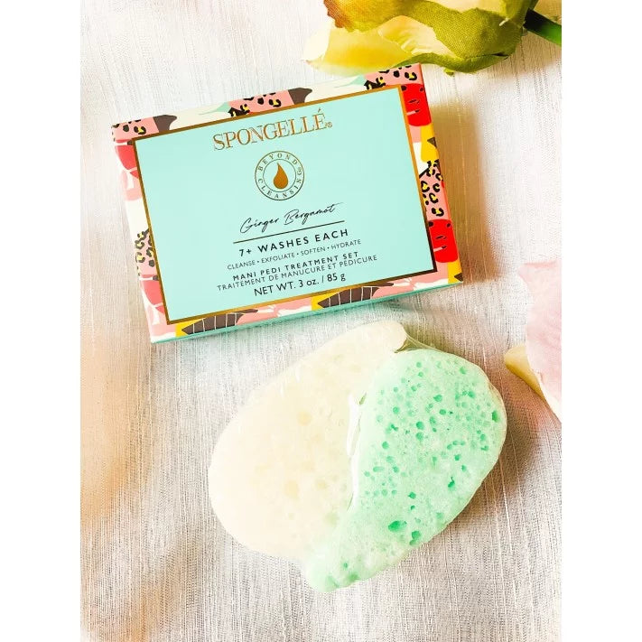 Spongelle Set of Mani Pedi Treatment Buffers - Ginger Bergamot