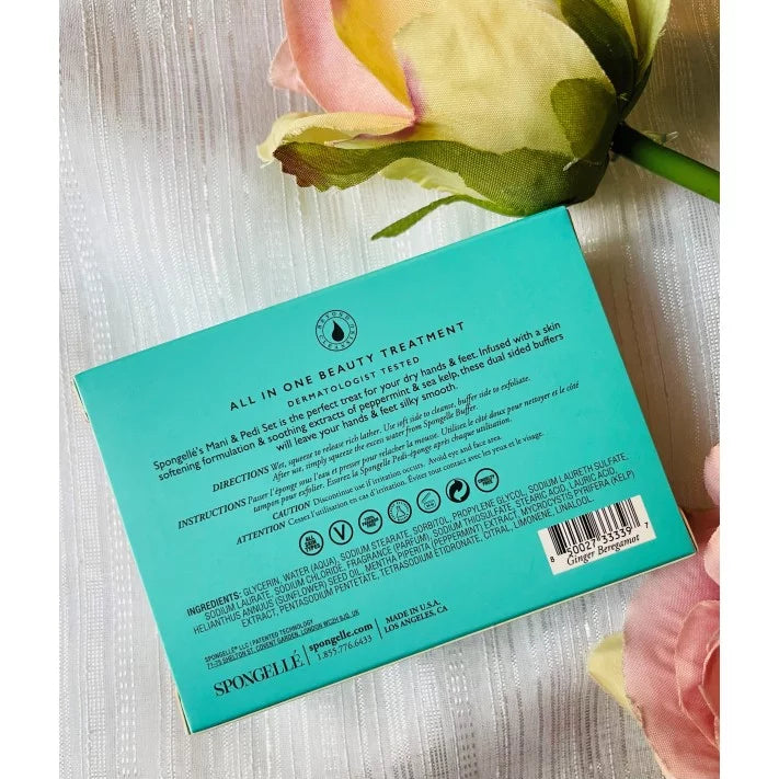 Spongelle Set of Mani Pedi Treatment Buffers - Ginger Bergamot