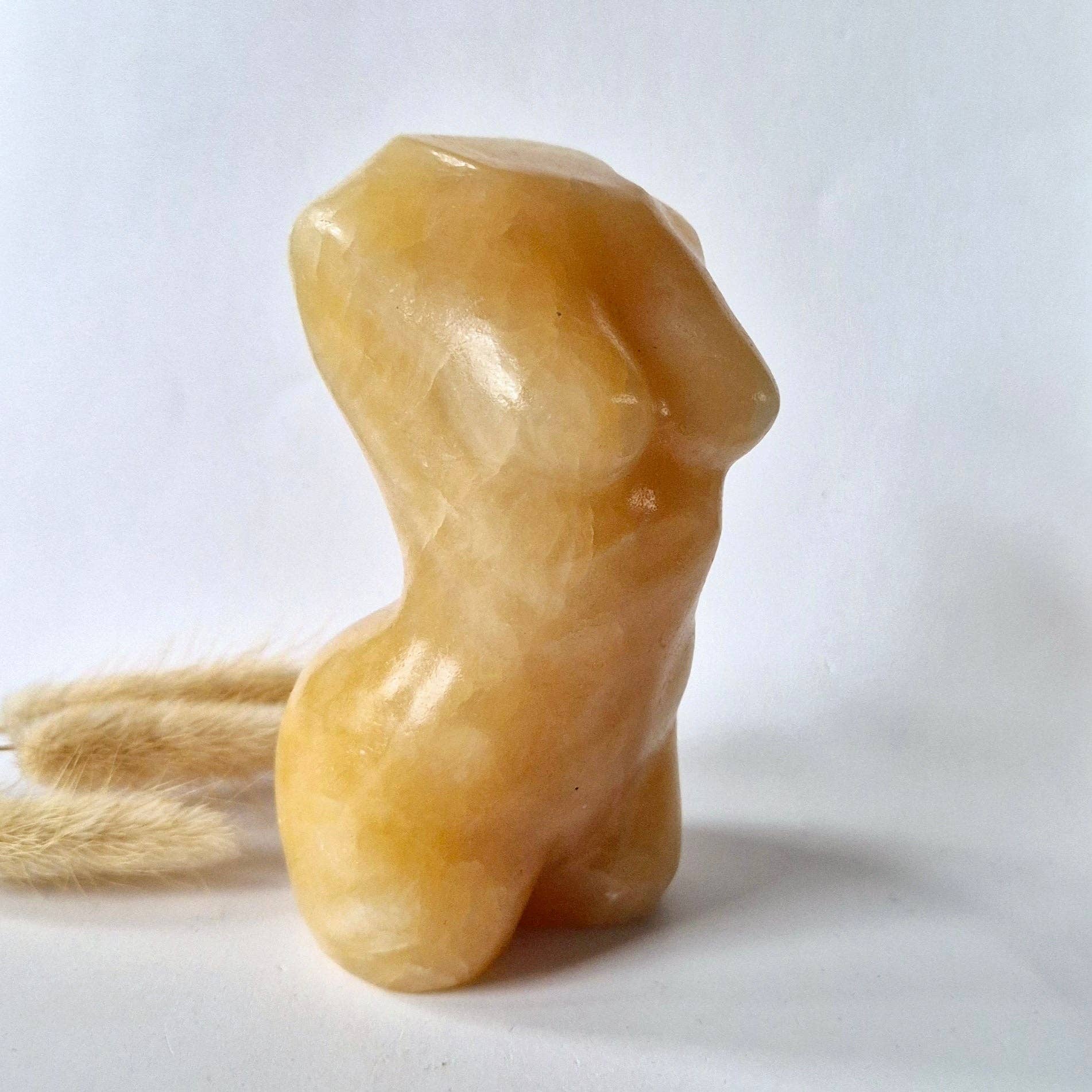 Honey Calcite female figurine 13-14cm – protective gemstone bust