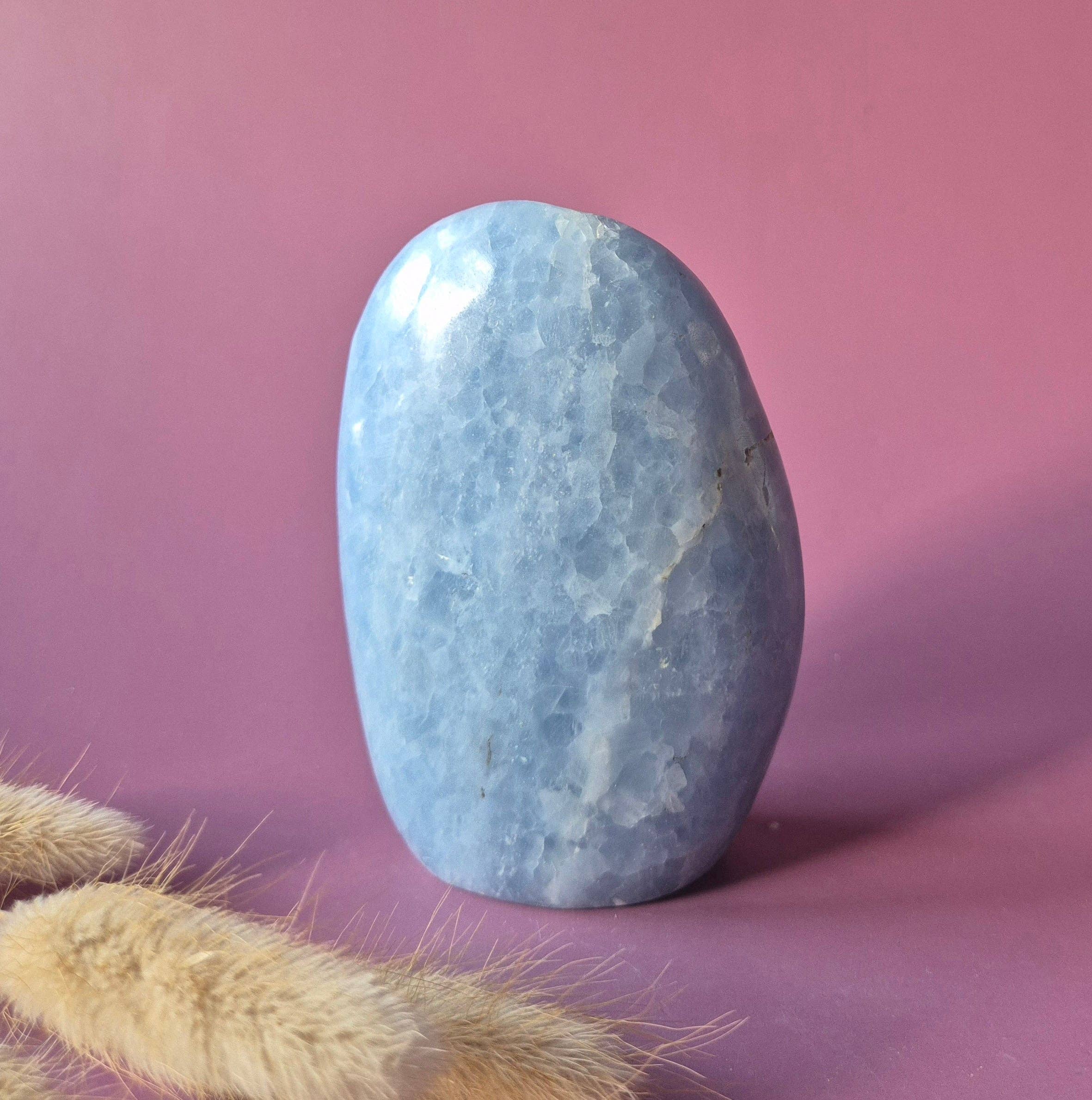 Celestine Gemstone Freeform – Soft Blue Rest Stone: 399g