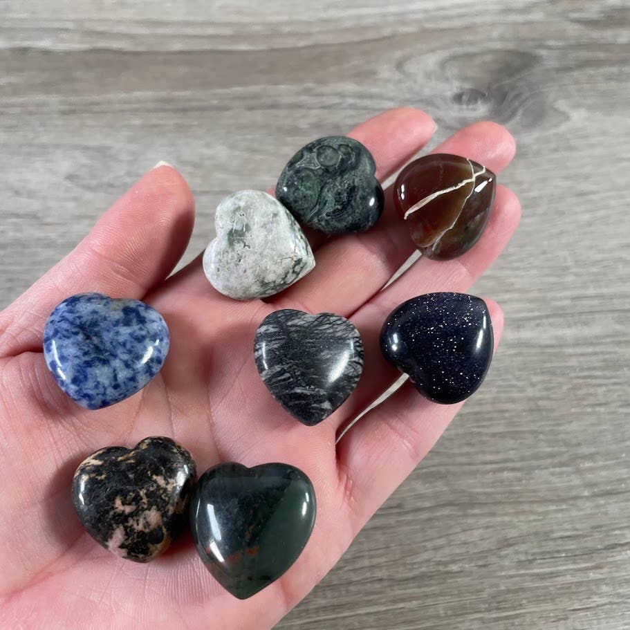 1-Inch Puffy Gemstone Pocket Heart – Bulk Wholesale Crystals: Lepidolite