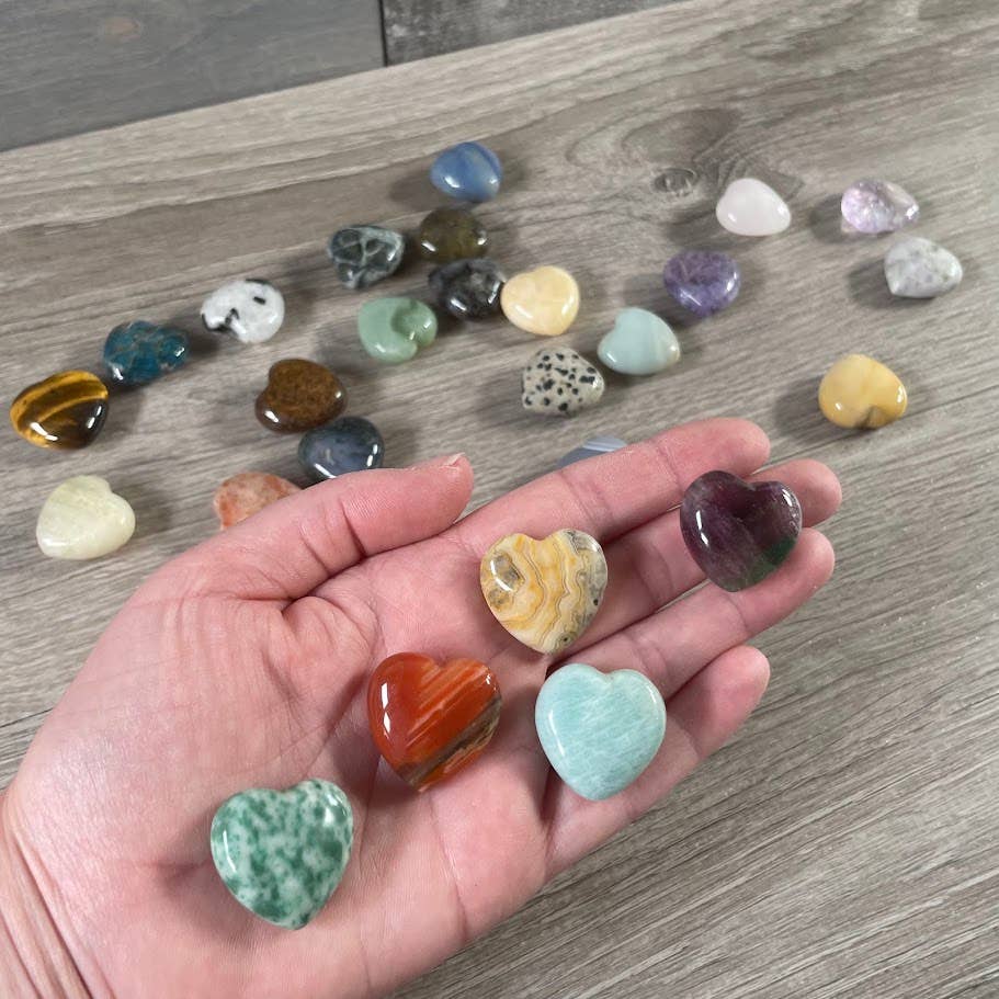 1-Inch Puffy Gemstone Pocket Heart – Bulk Wholesale Crystals: African Bloodstone