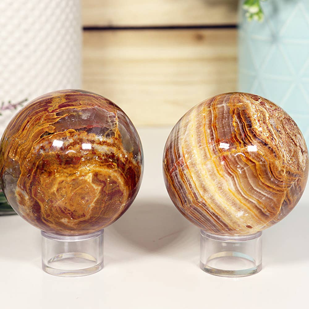 Natural Red and Green Onyx Sphere - Gemstone Spheres
