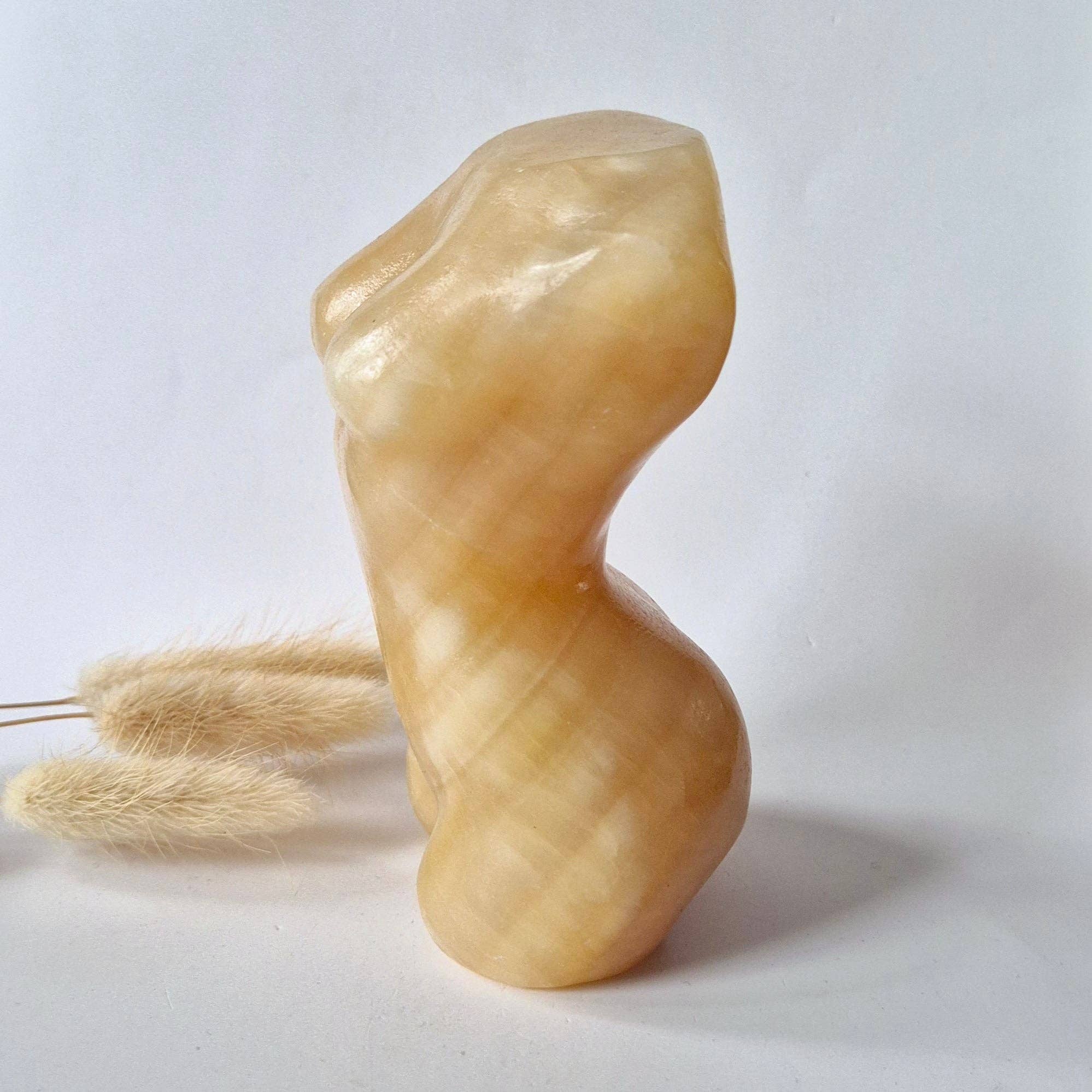 Honey Calcite female figurine 13-14cm – protective gemstone bust
