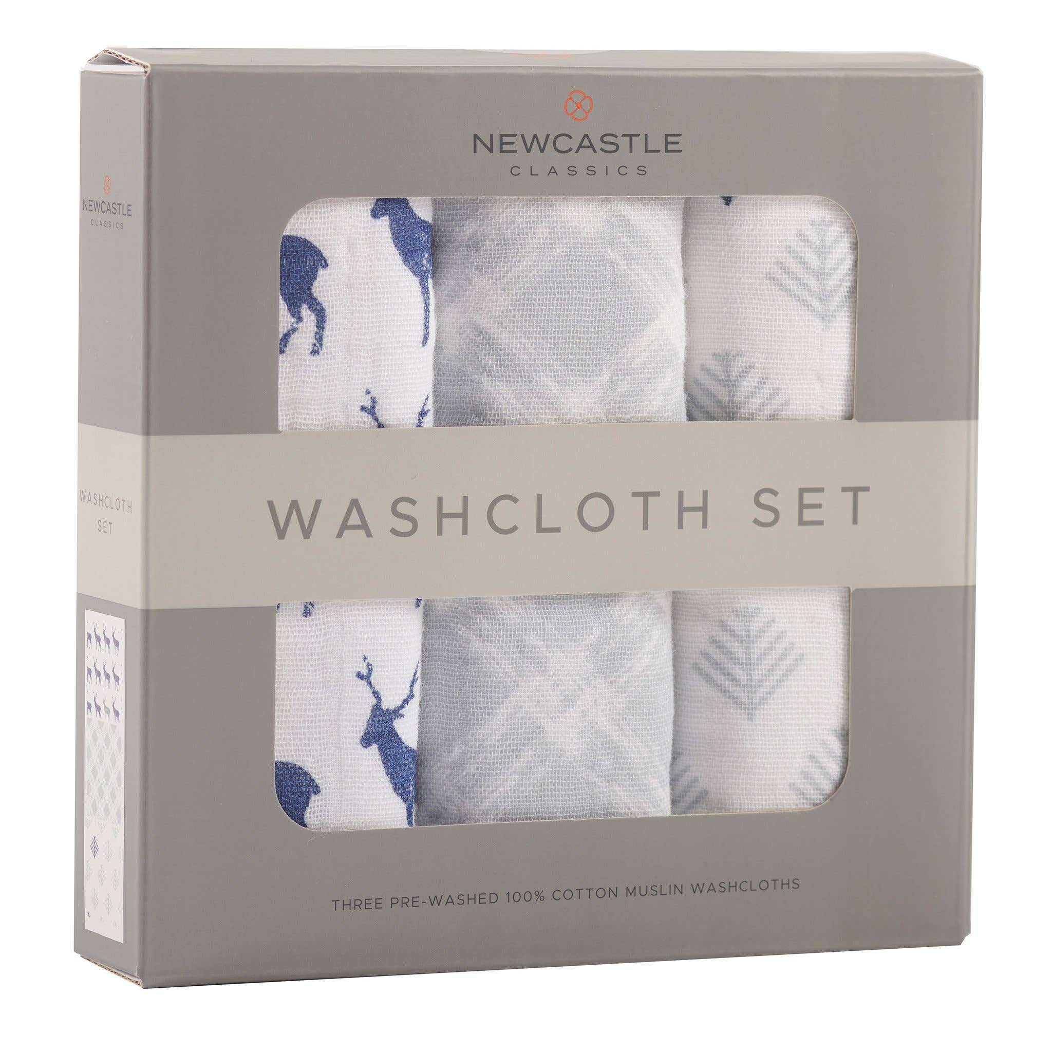 Blue Deer Washcloth Set of 3