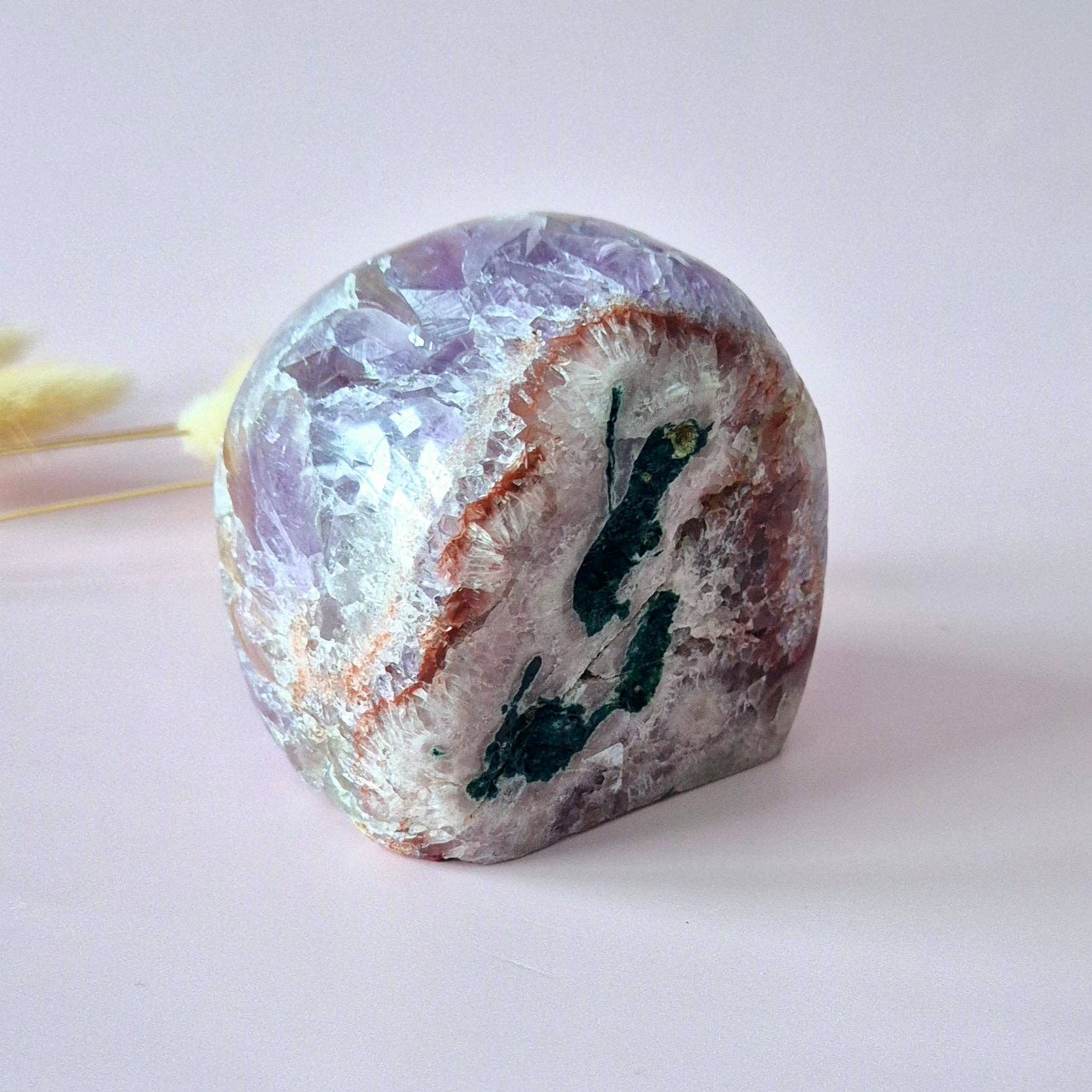 XL Gemstone Druzy Pink Amethyst Geode Freeform of 672 grams Statement Piece