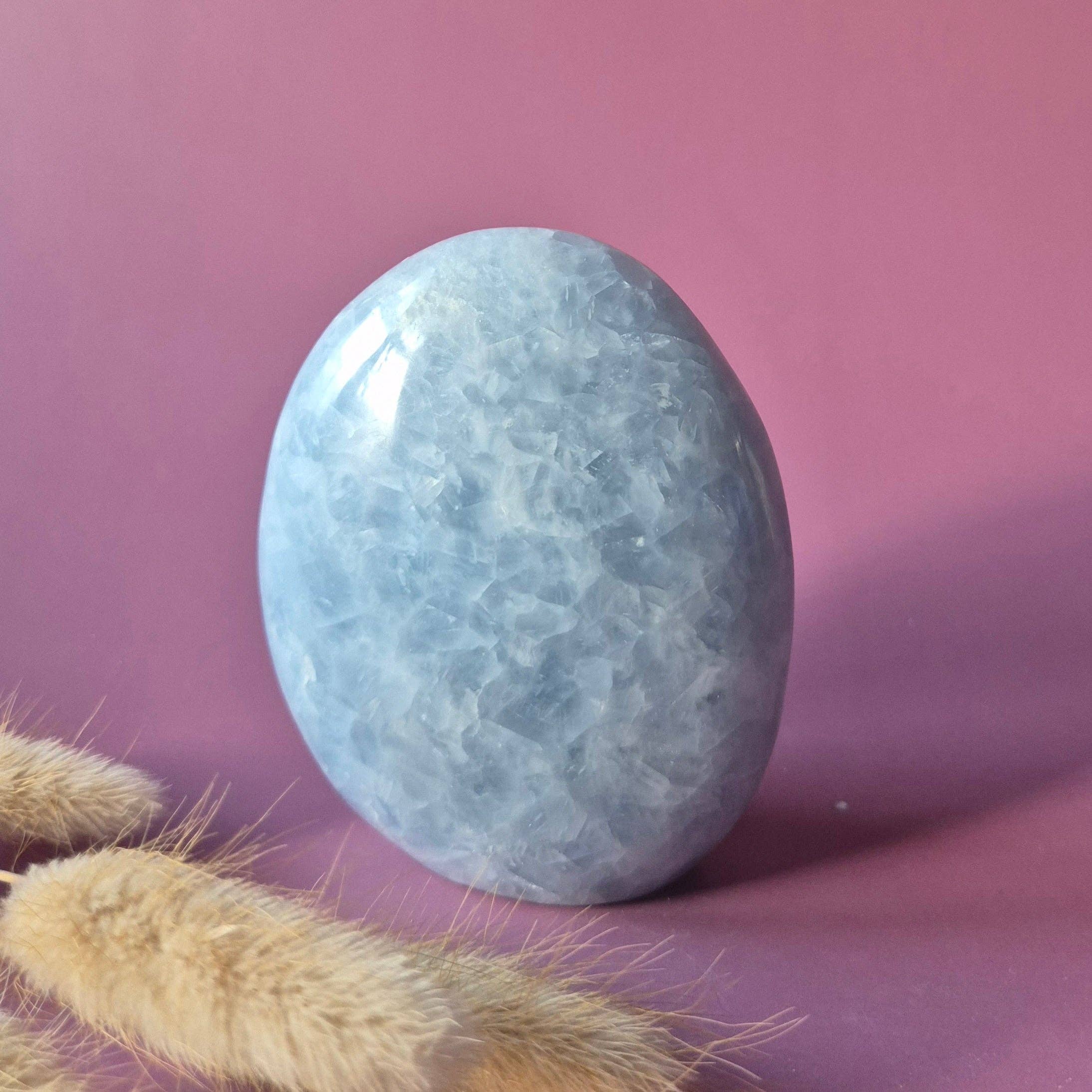 Celestine Gemstone Freeform – Soft Blue Rest Stone: 399g