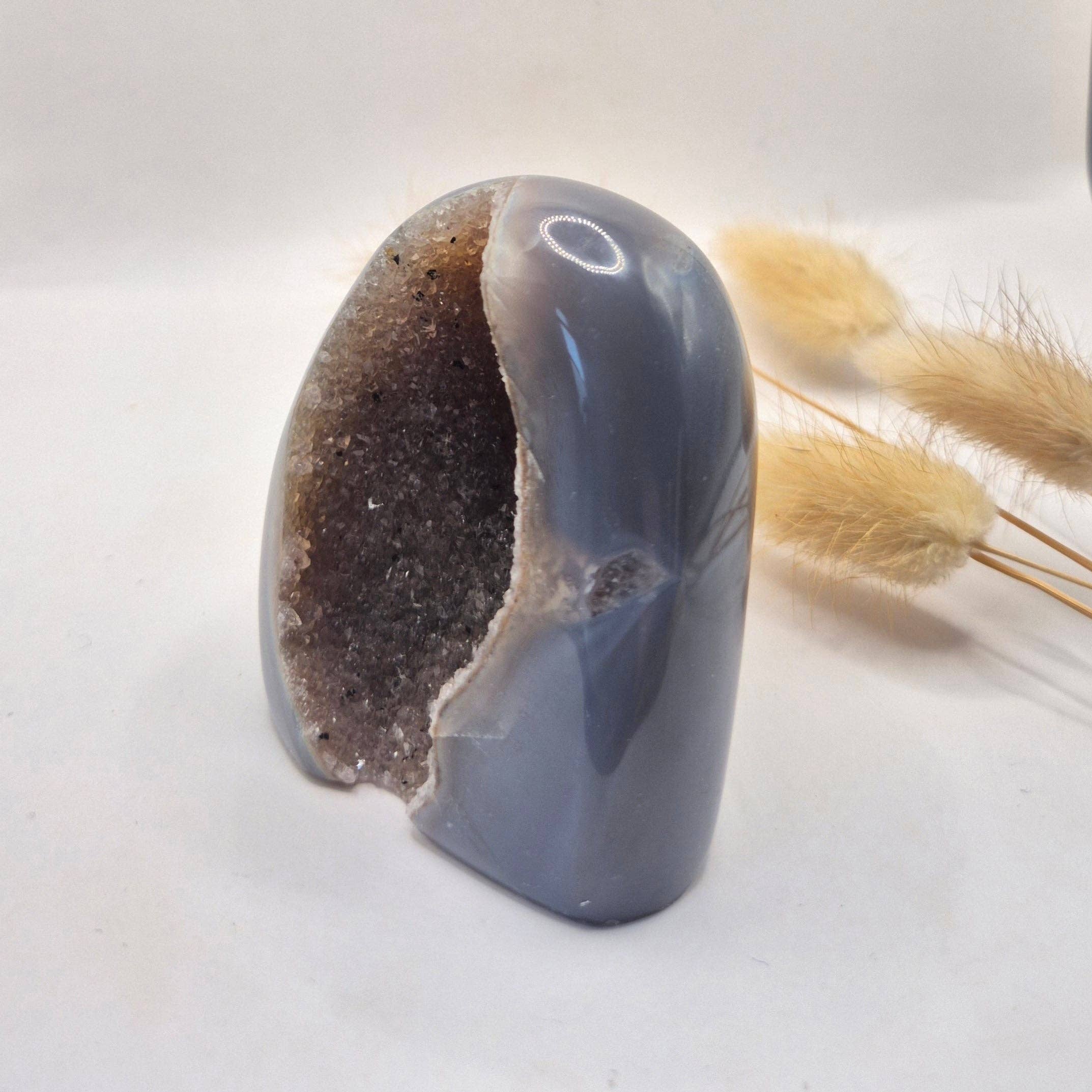 Druzy Gray Agate Freeform / Standing Gemstone Crystal - #54 212g