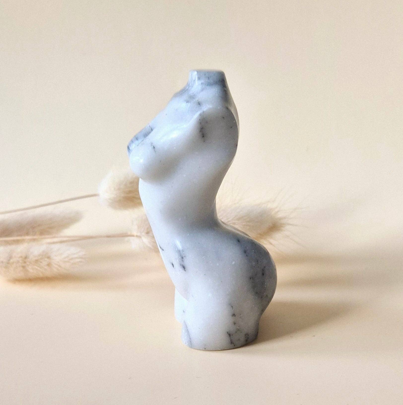 Dendrite opal female figurine 8 cm – protective gemstone bust
